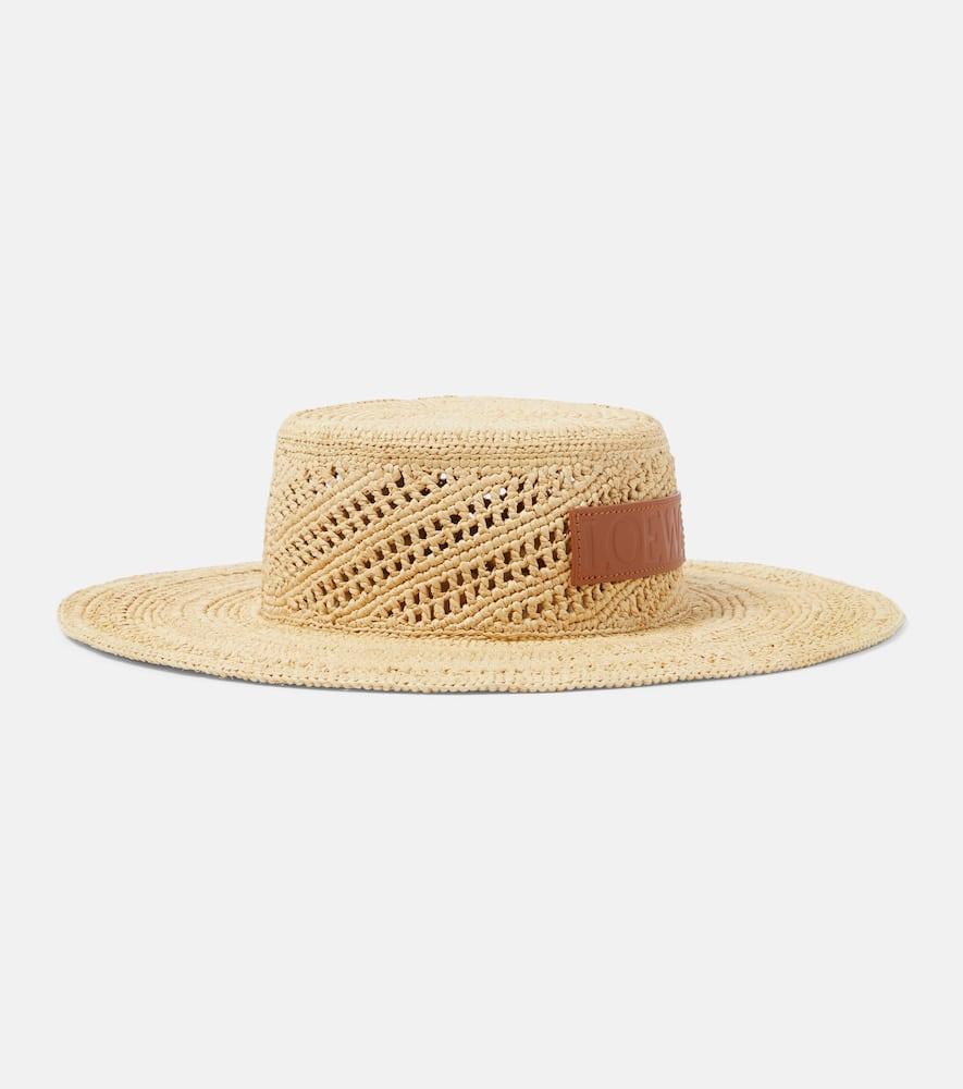 Loewe Beige Wide-Brim Logo Strap Sun Hat Loewe | Accessories | Loewe Tan And Brown Widebrim Hat  main image 2