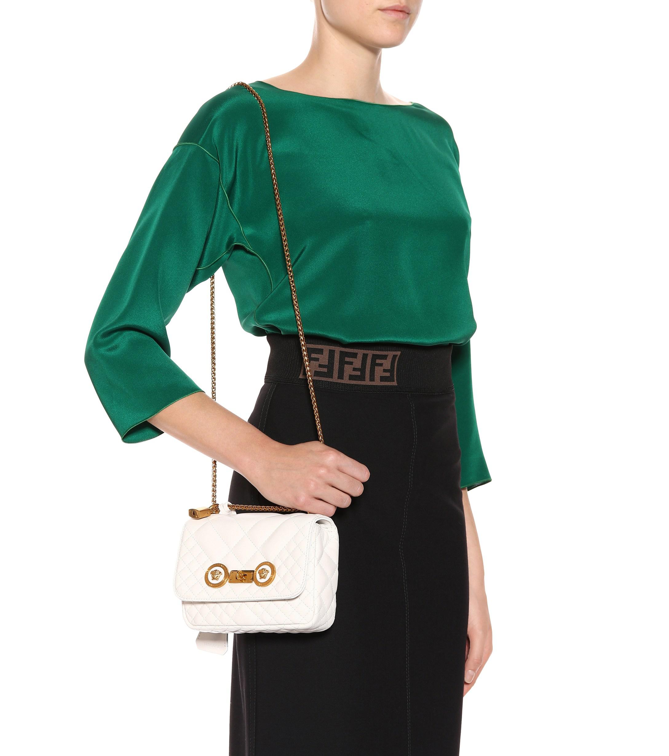 versace quilted icon shoulder bag
