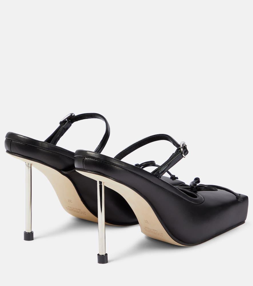 Jacquemus Les Slingbacks Duelo leather ballerina shoes - Black