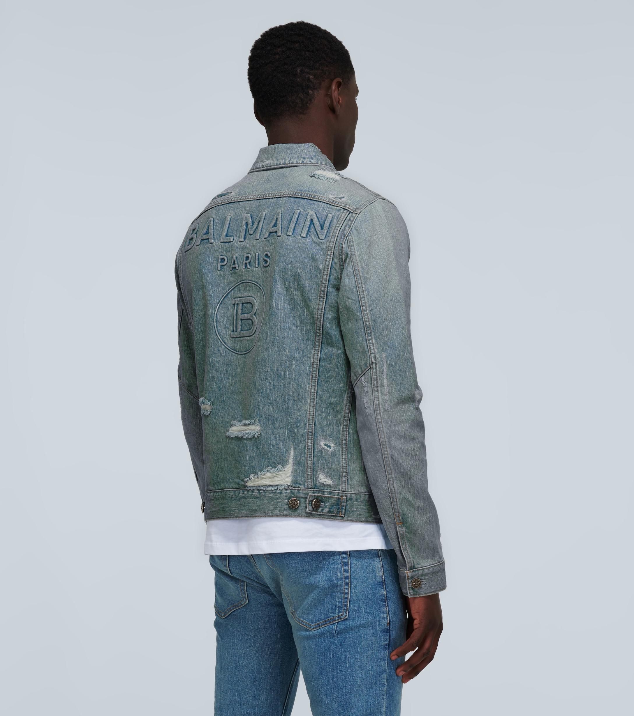 balmain distressed denim jacket