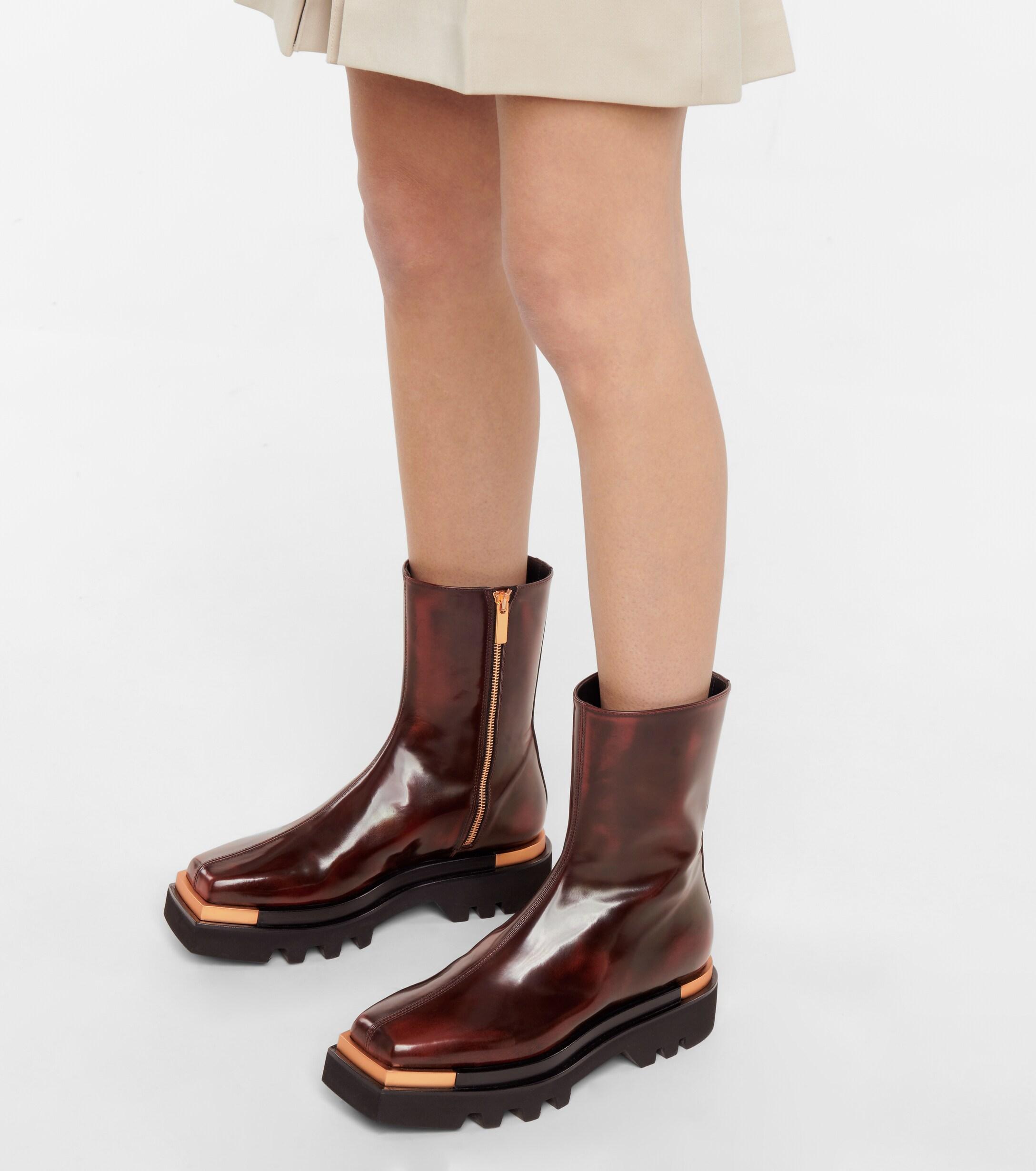 Peter Do Patent Leather Ankle Boots in Brown | Lyst