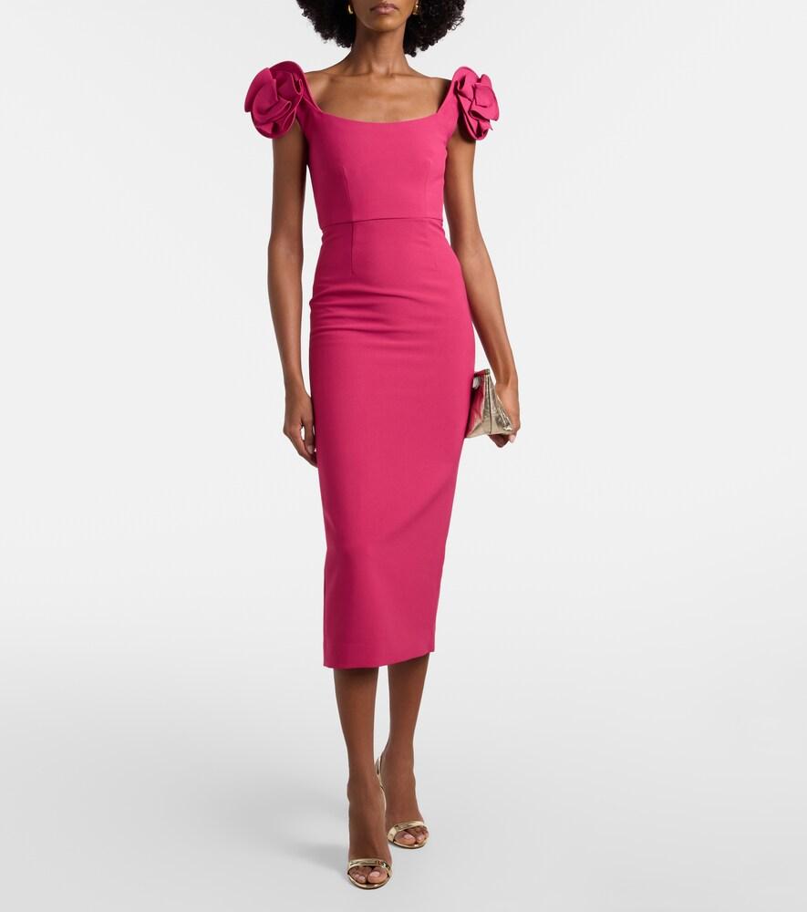 strapless open back dress Off The Shoulder Flower Jersey Dress Pink  Roland Mouret