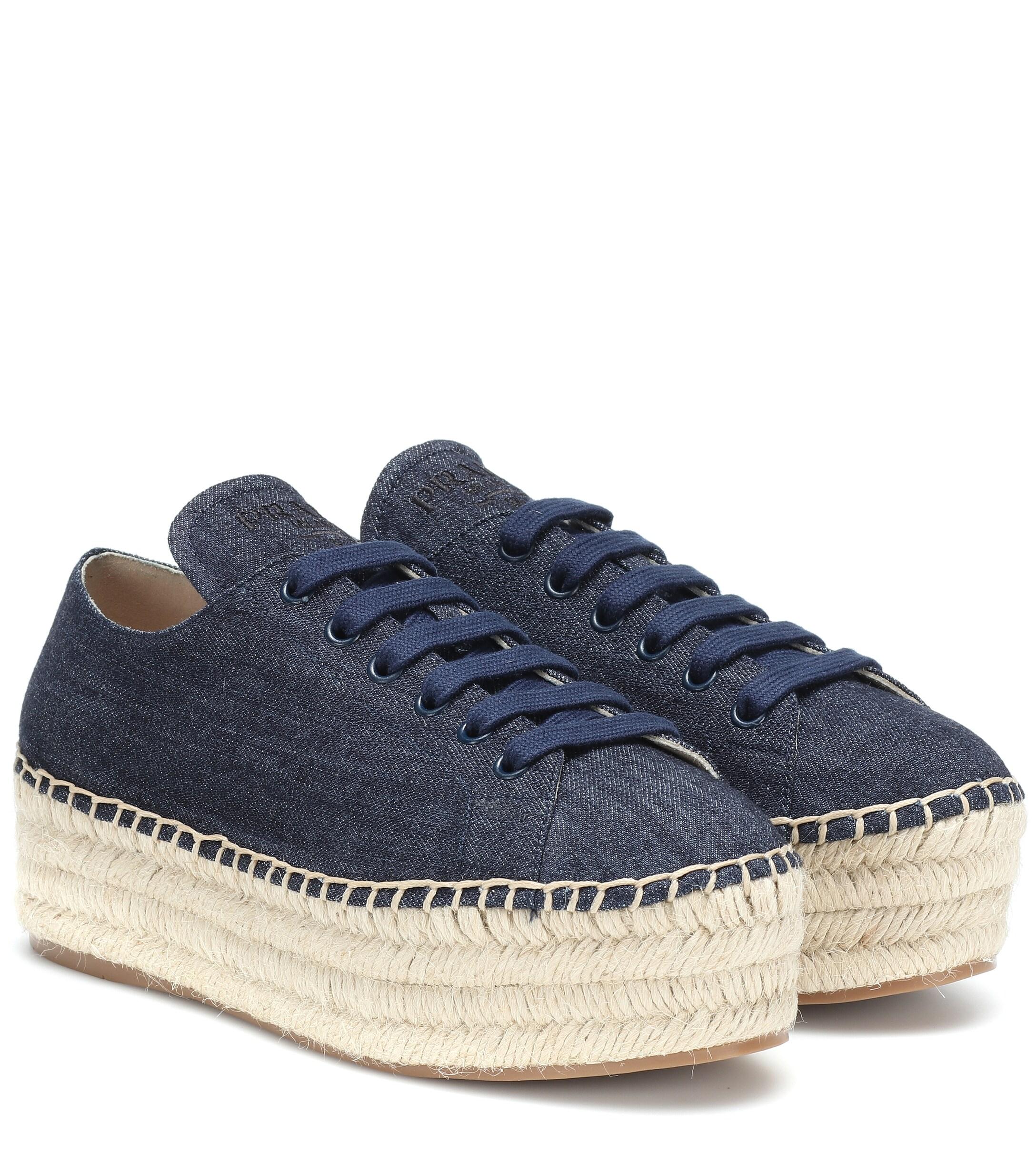 prada espadrilles denim