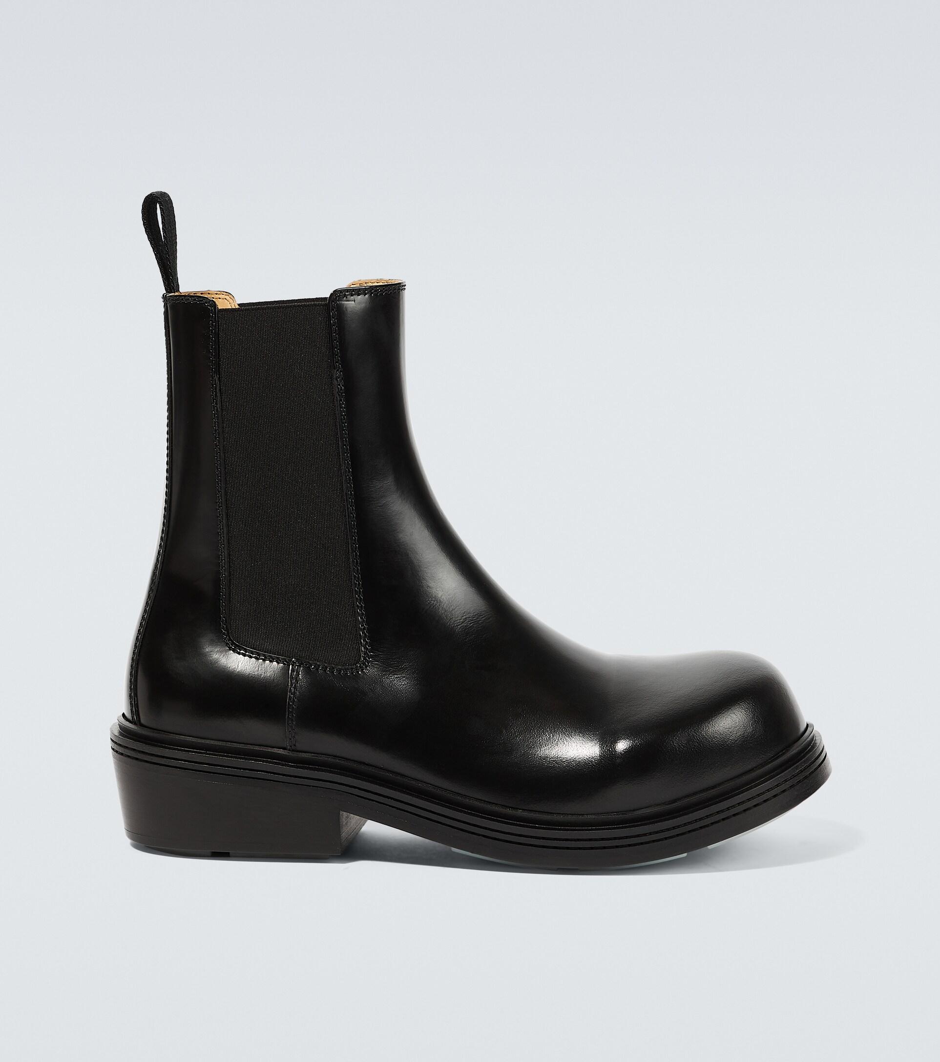 Bottega Veneta Fireman Leather Chelsea Boots in Black for Men | Lyst