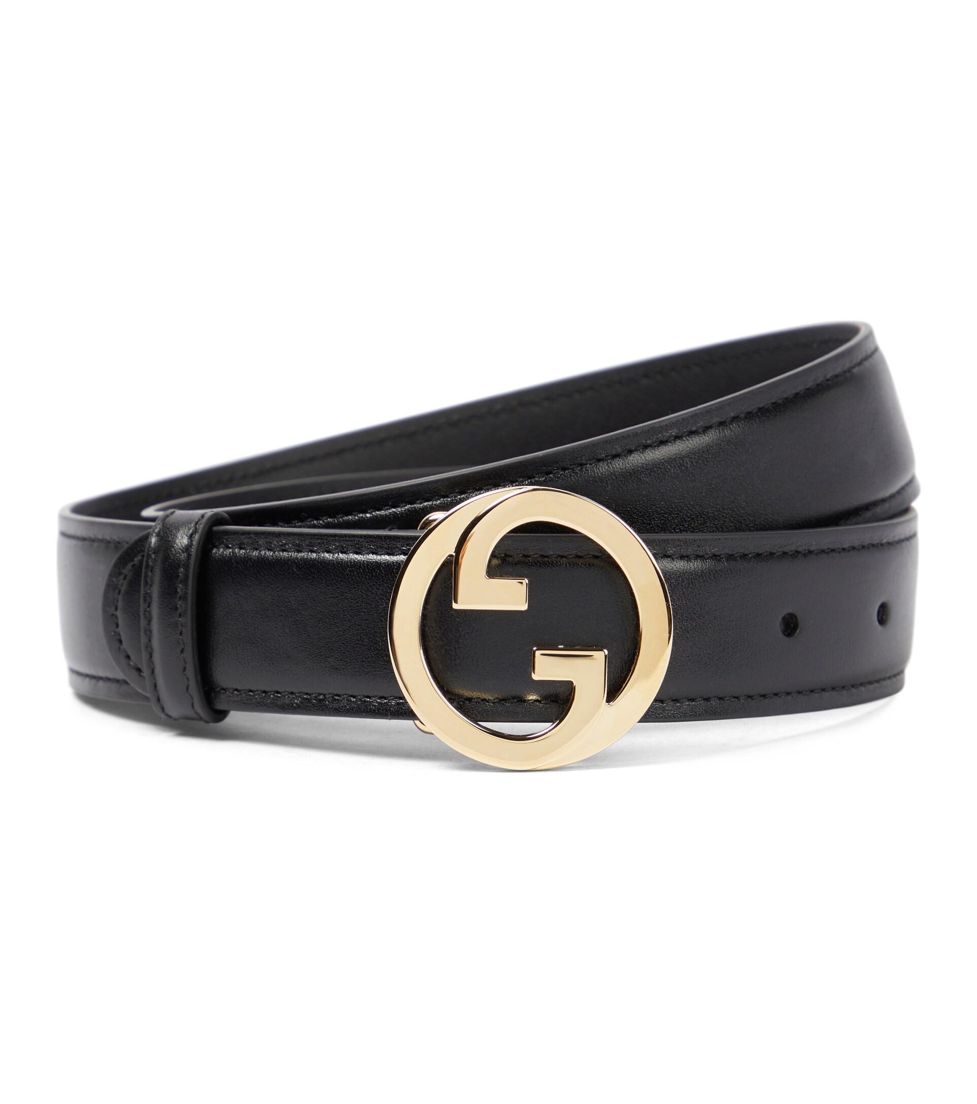 Gucci GG Leather Belt in Black | Lyst
