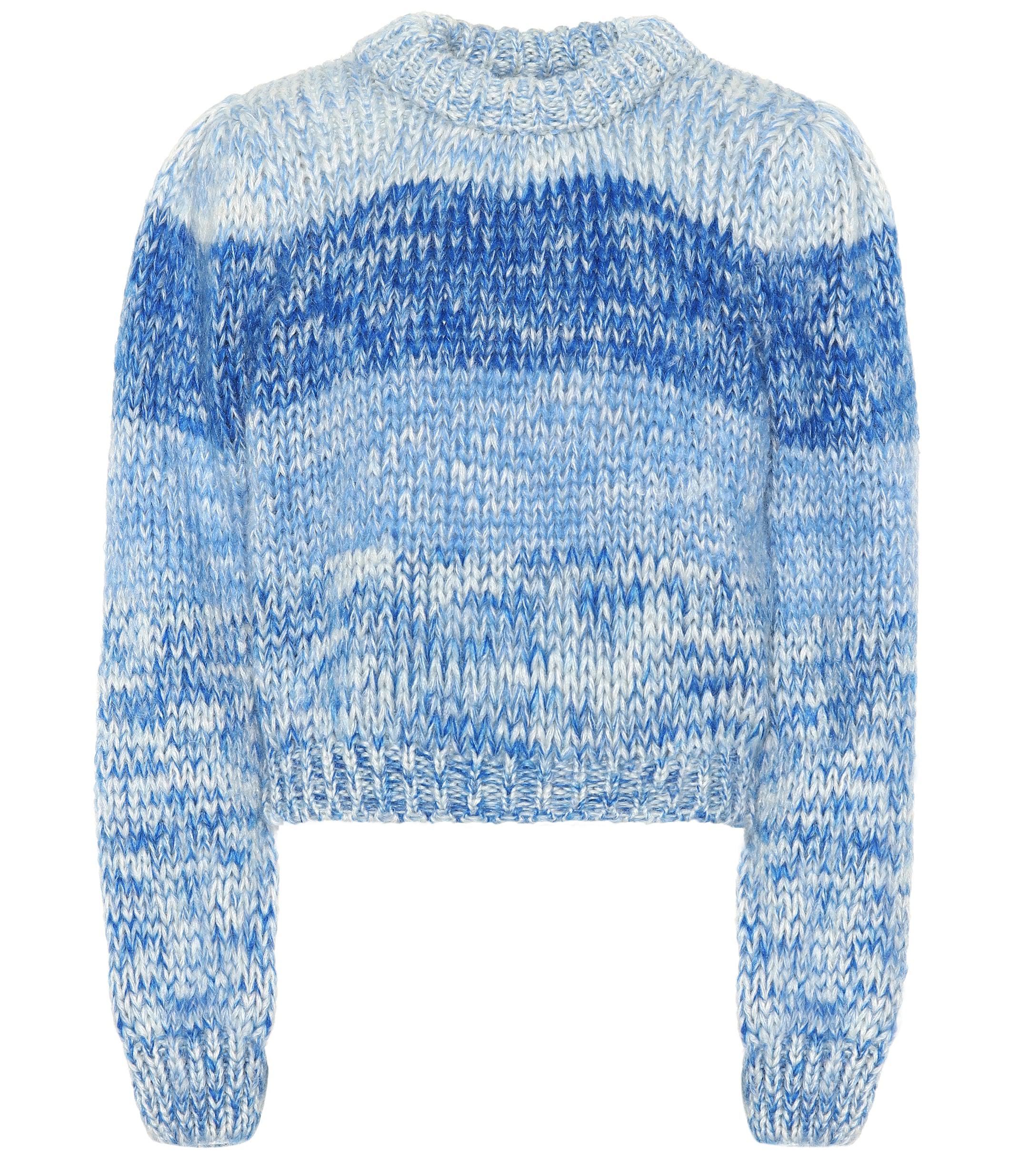 Ganni Wool Julliard Mohair Chunky Knit Sweater in Blue - Save 72% - Lyst