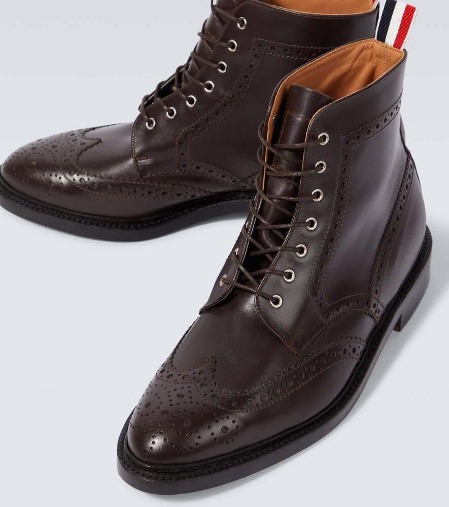 Thom Browne Leather Lace-Up Brogue Boots in Brown for Men | Lyst display picture 1
