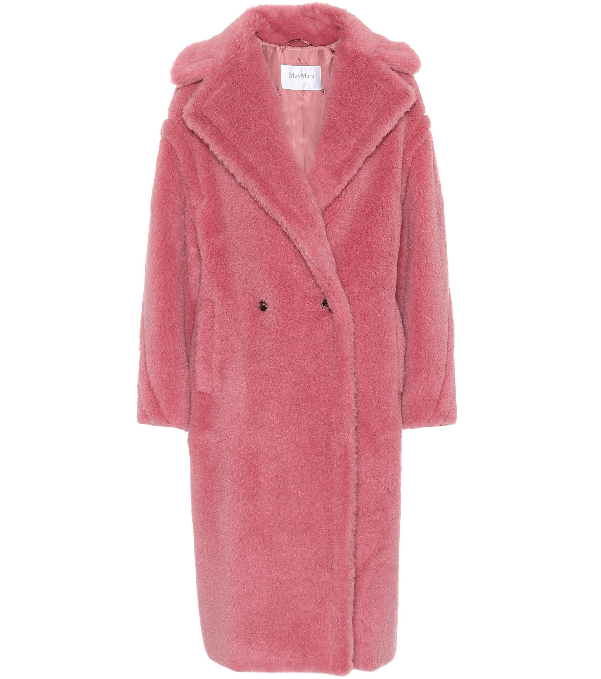 Max Mara Tapioca Wool-blend Teddy Coat in Pink - Lyst