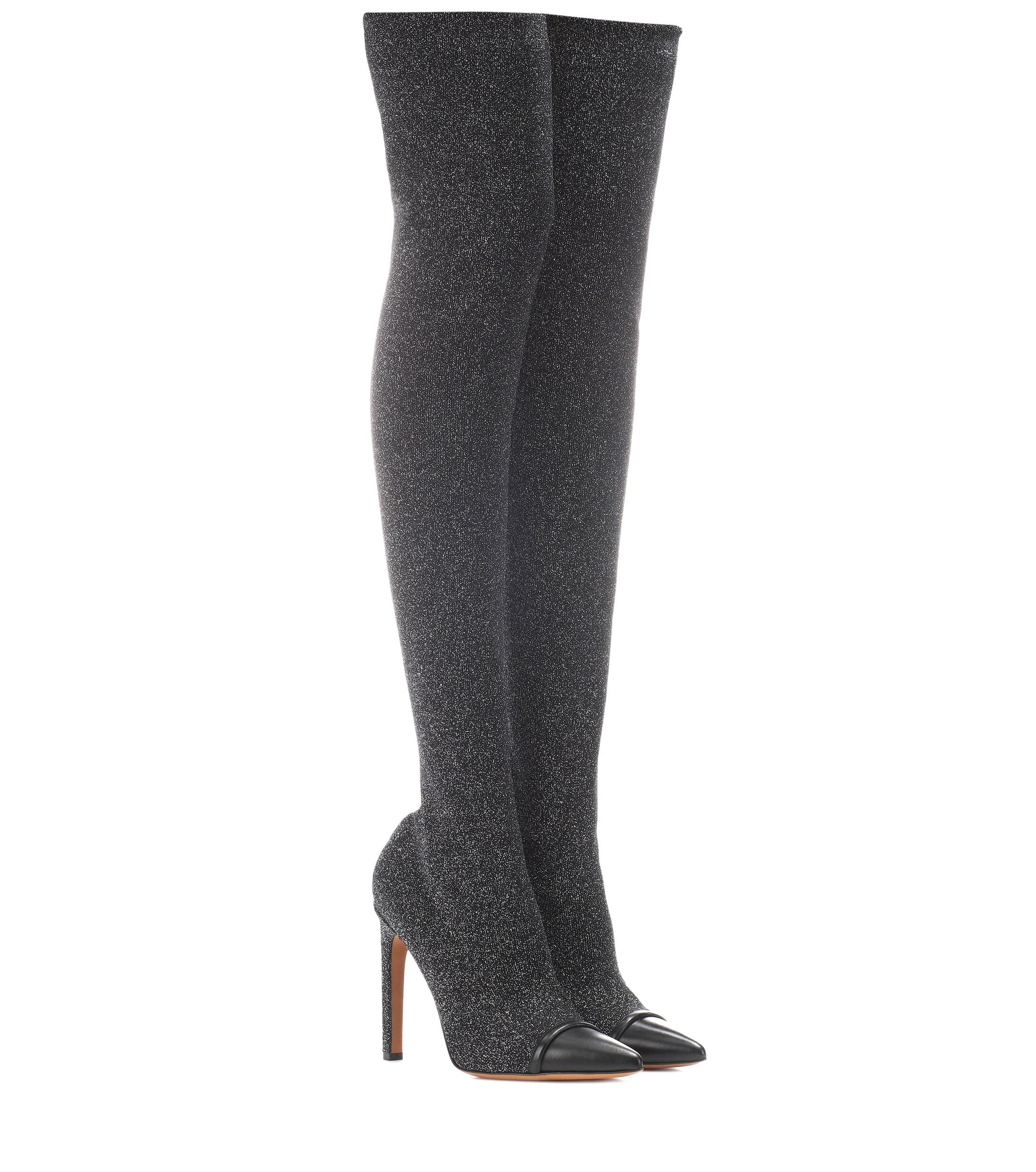 Givenchy Graphic Over-the-knee Boots in Silver (Black) - Lyst