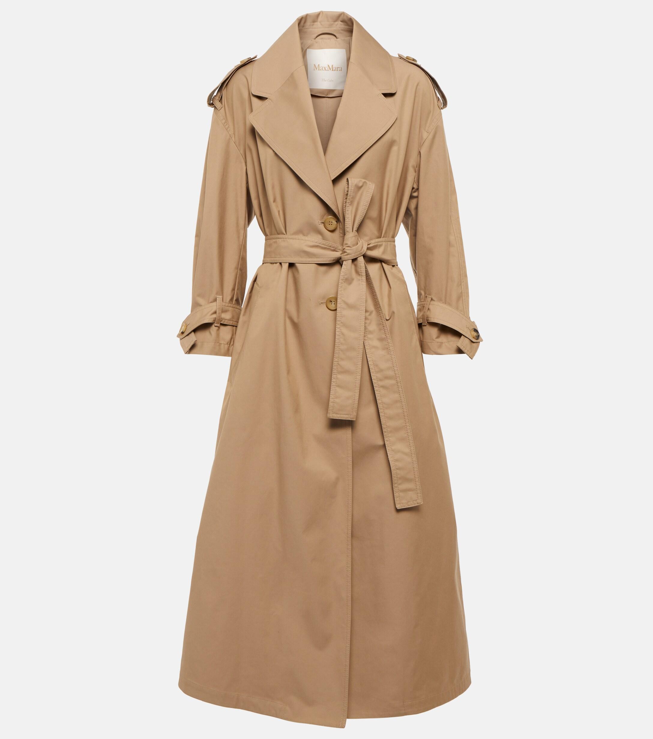 Max Mara The Cube Qtrench Cotton Twill Trench Coat in Natural | Lyst UK