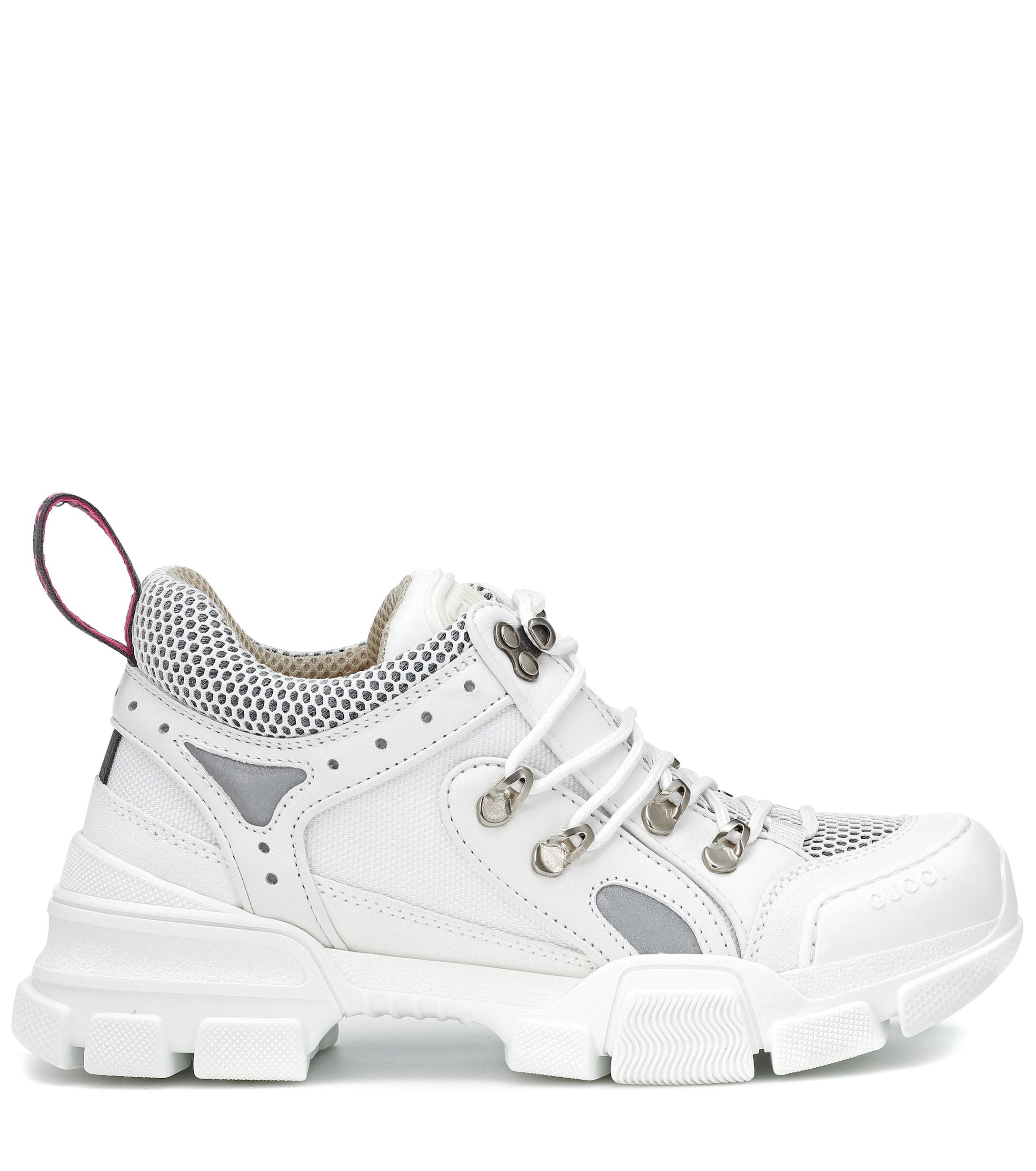 Gucci Flashtrek Leather Sneakers in White - Lyst