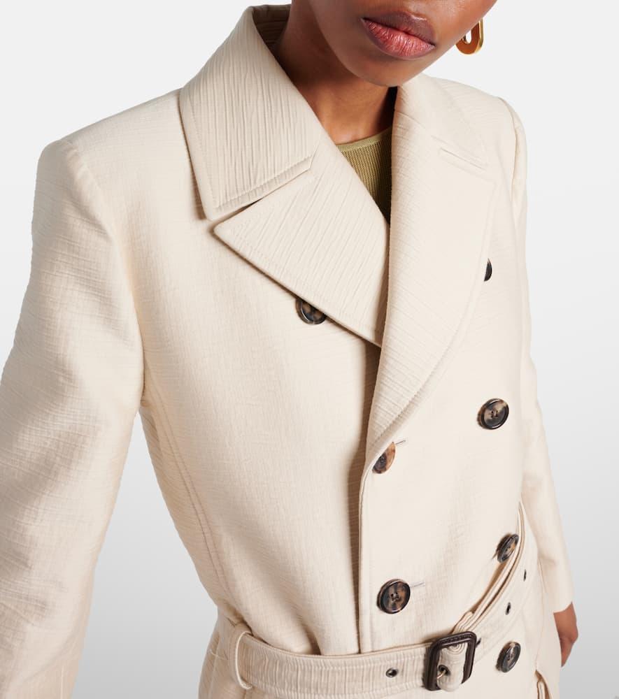 Saint Laurent Saharienne Cotton And Wool Jacket in White Lyst