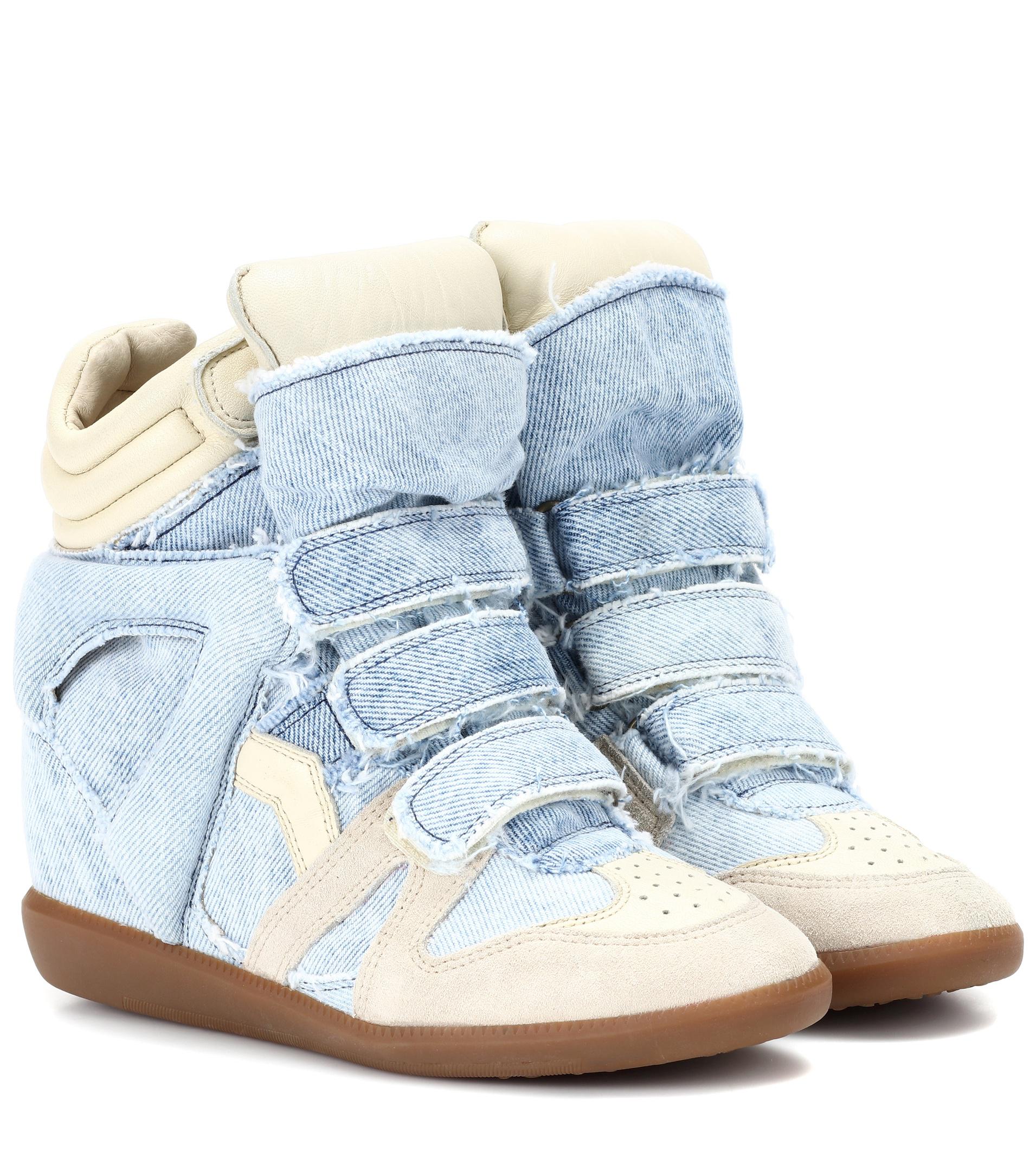 Isabel Marant Denim 'Bekett' Wedge-Sneakers in Blau - Lyst