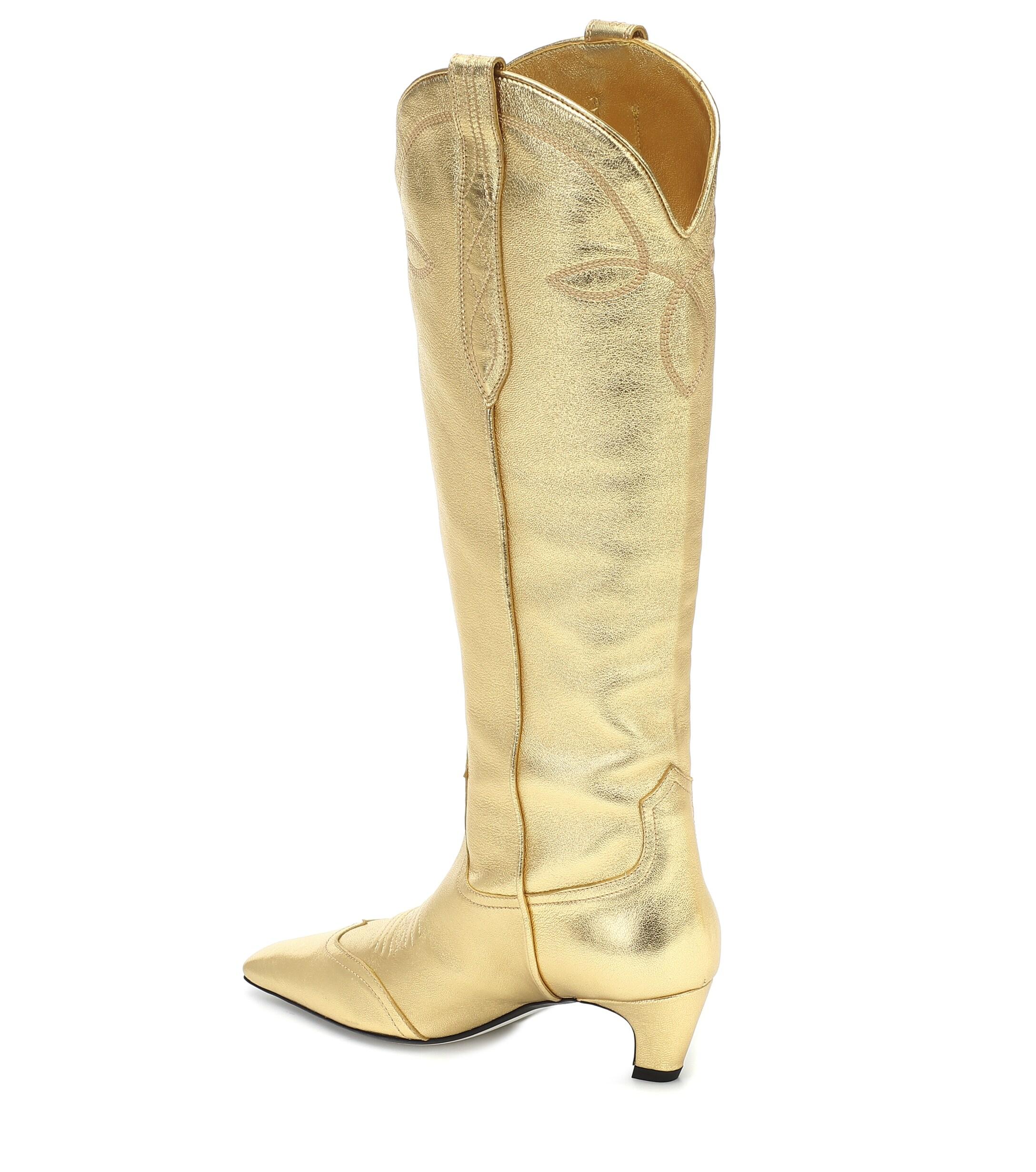 Khaite Dallas Leather Western Boots in 