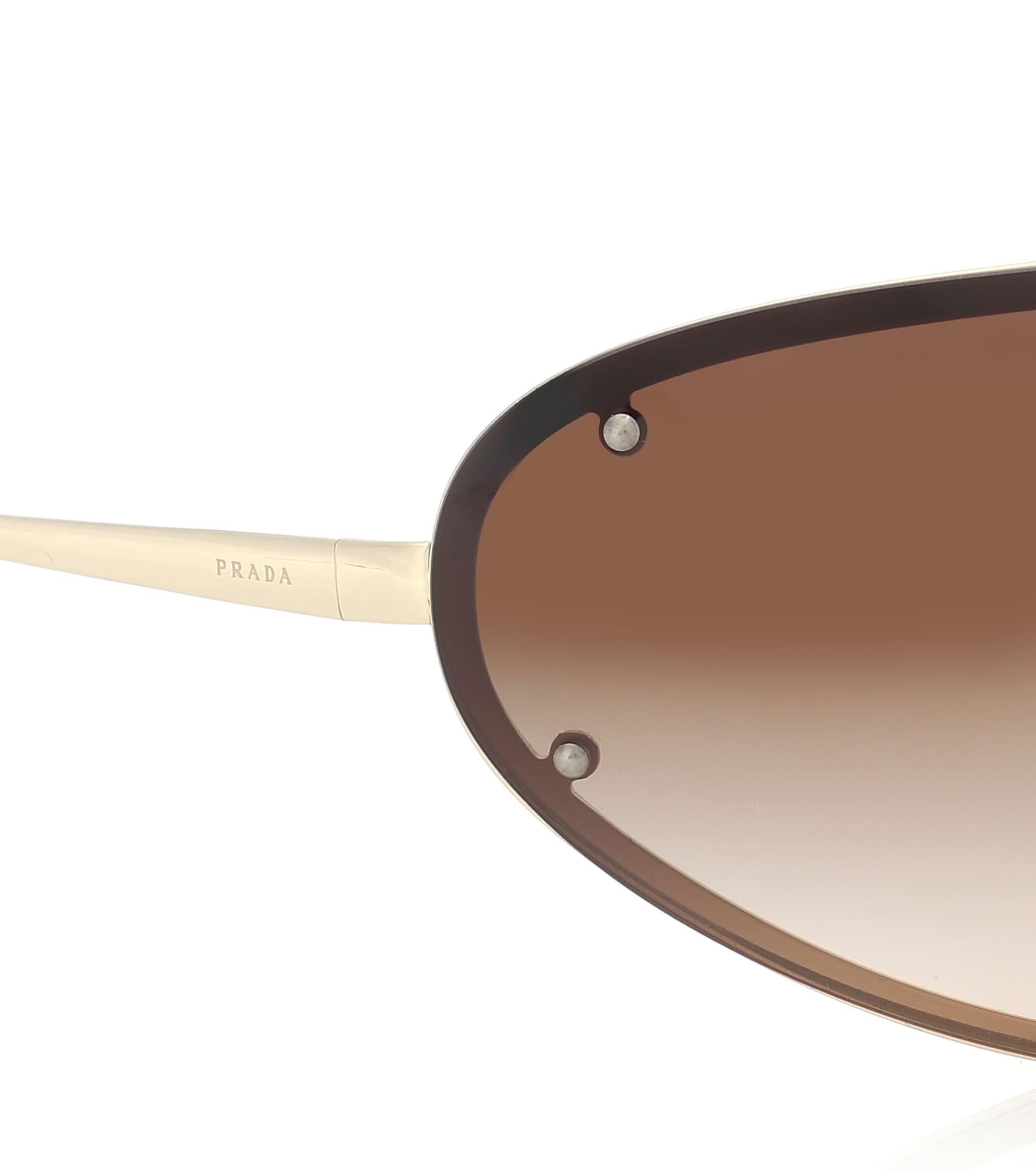 Prada Wrap Sunglasses in Brown Lyst