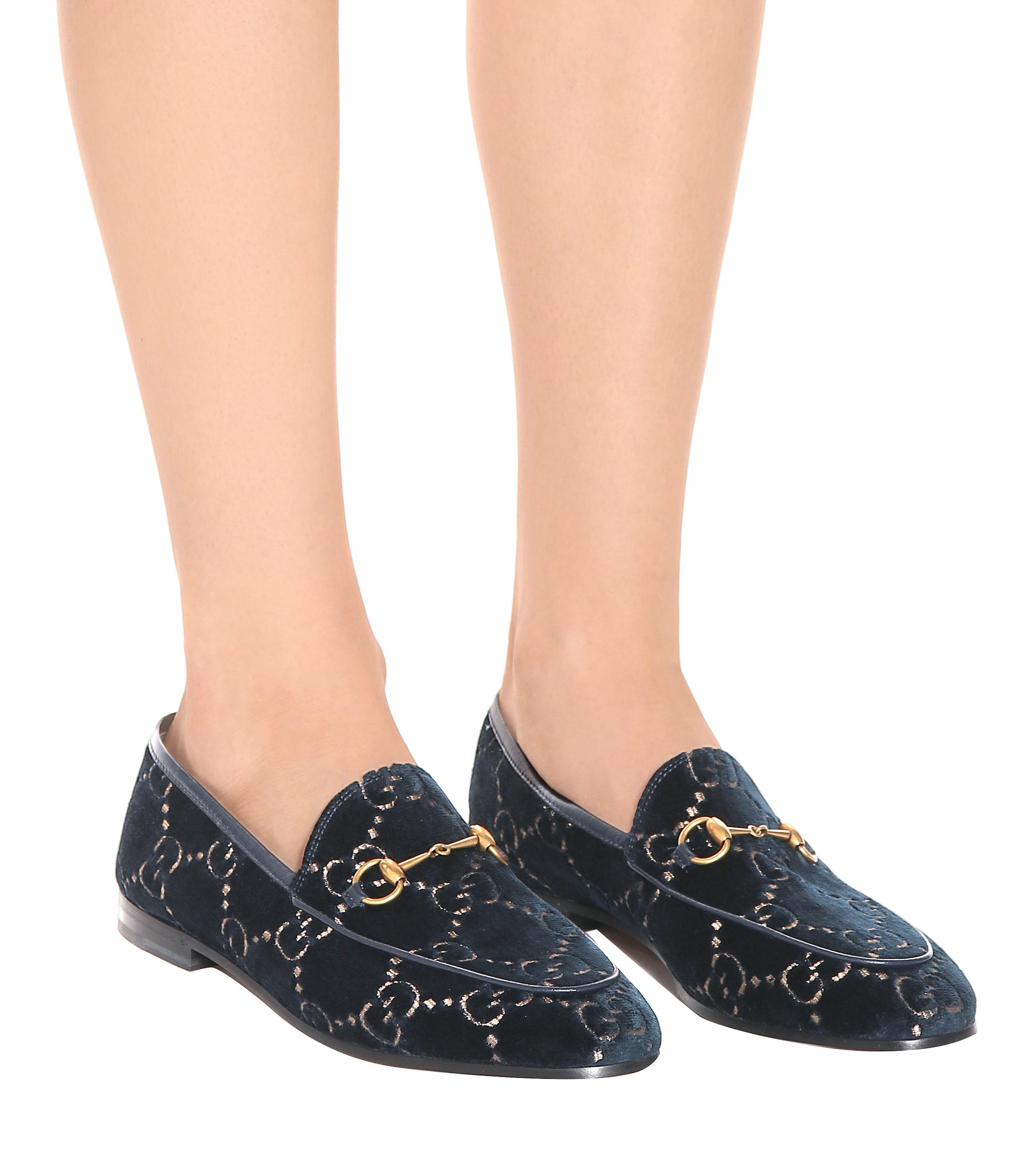 Gucci GG Velvet Loafers in Blue Lyst