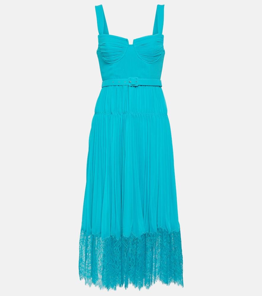 knee length dresses for ladies Self-Portrait Women's Georgette Applique Gown - Blue main image 0