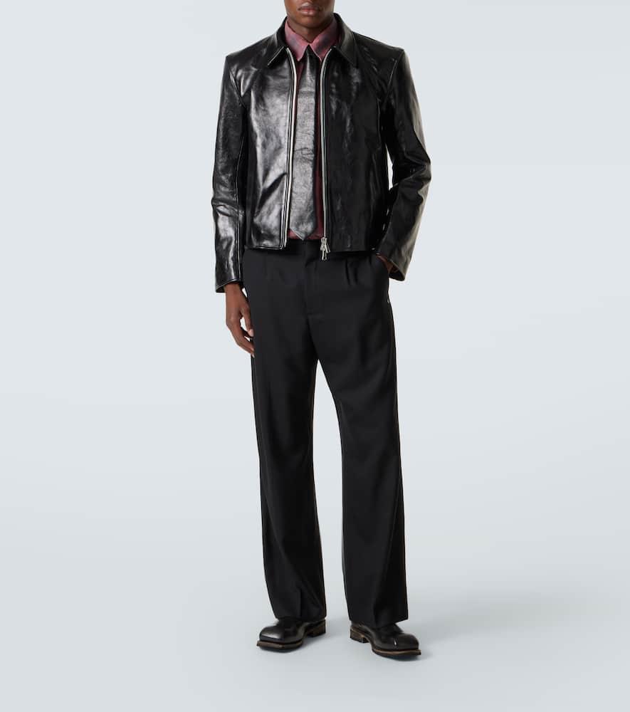 Our Legacy Mini Leather Blouson Jacket in Black for Men | Lyst
