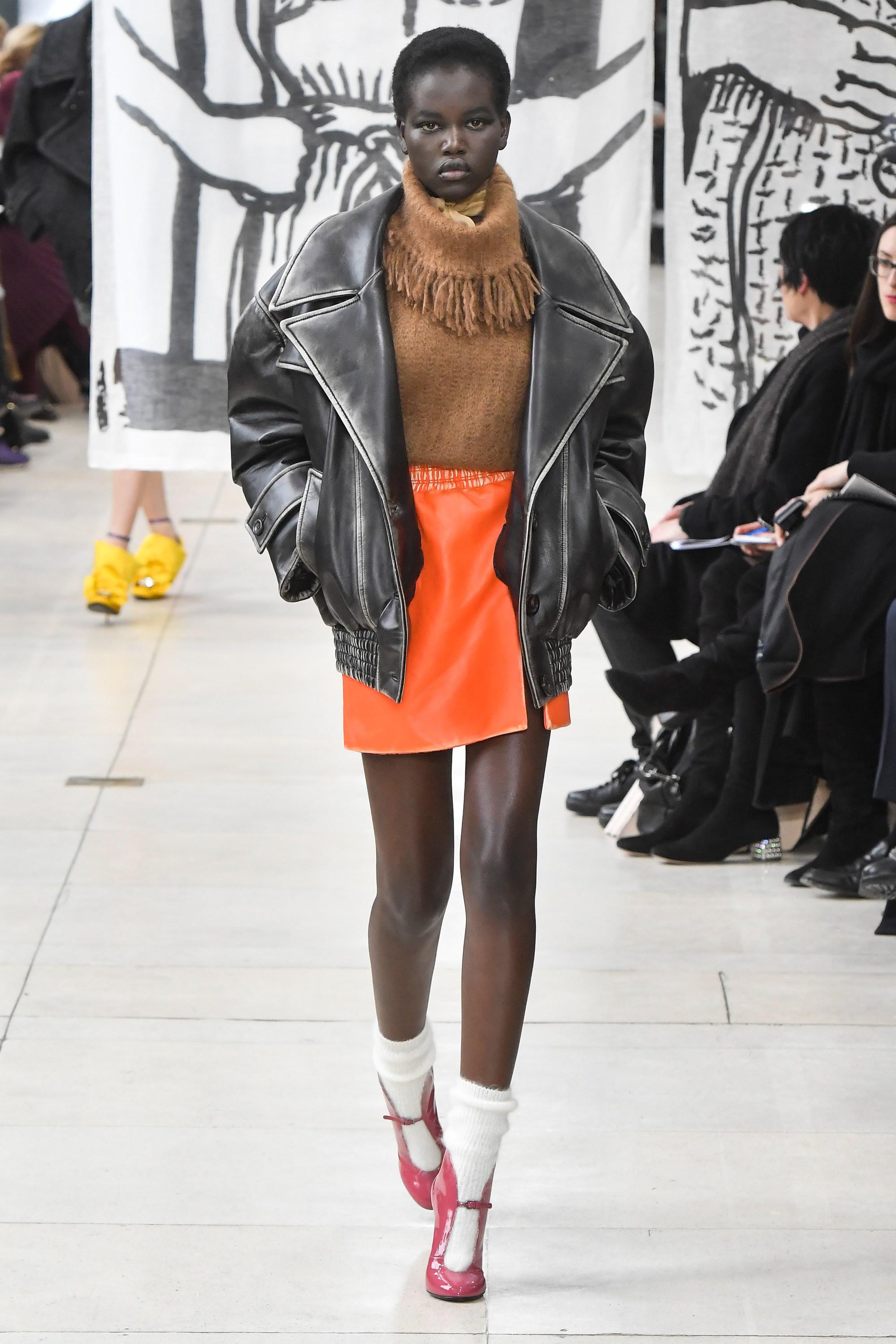 Miu Miu Oversized Leather Jacket in Black Lyst