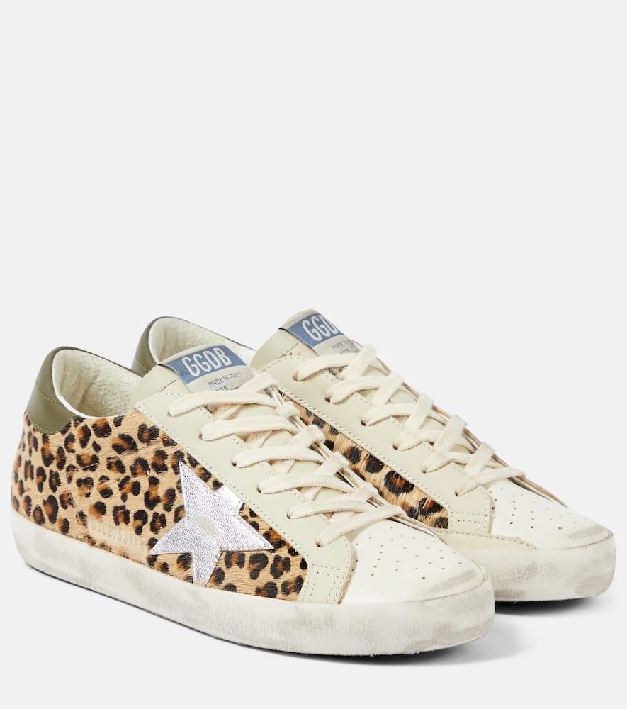 Designer Golden Goose Deluxe Brand Super-Star Leopard Sneakers for