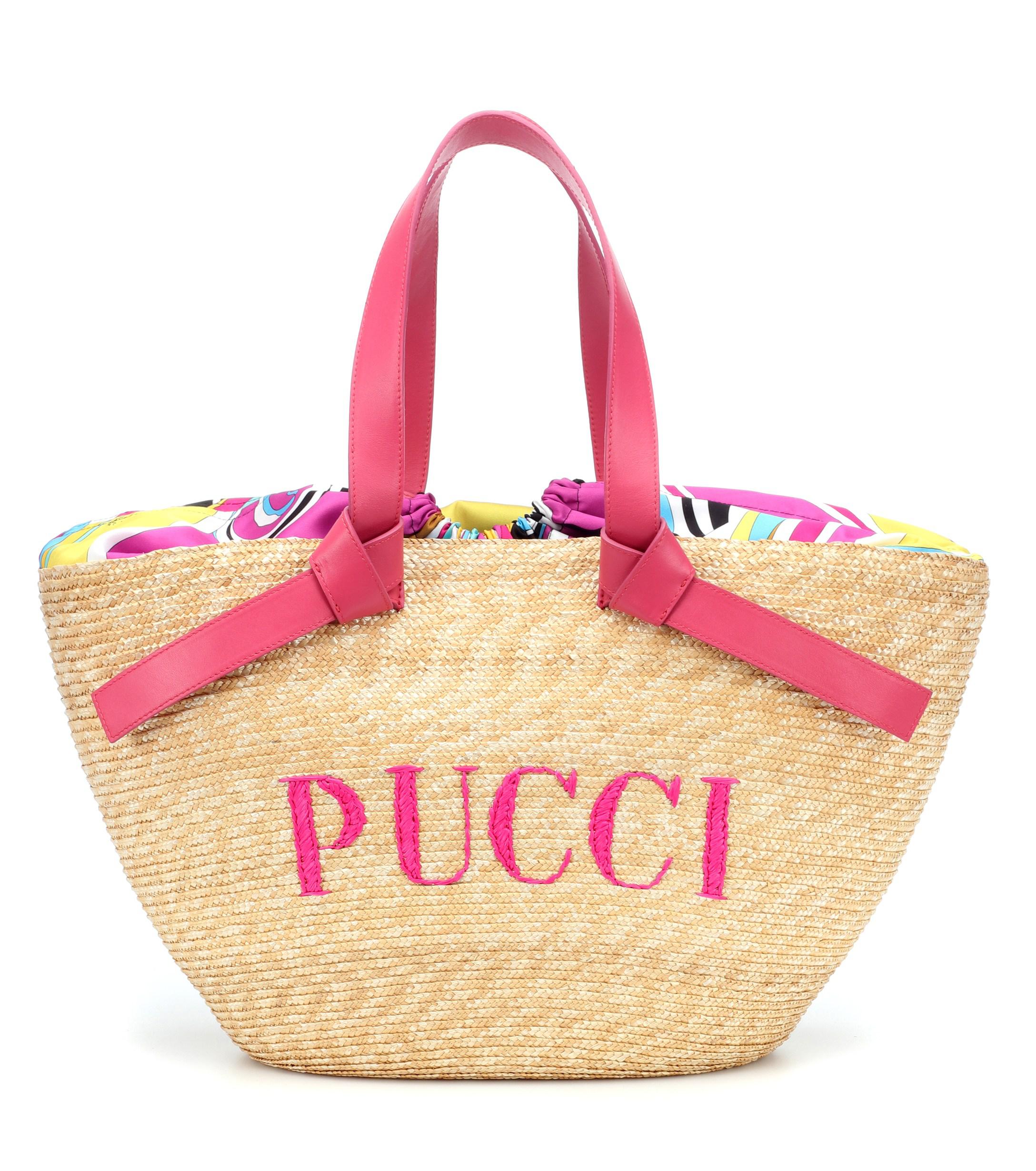 【PUCCI】 Puccina straw basket bag Puccina straw basket bag in neutrals - Pucci | Mytheresa