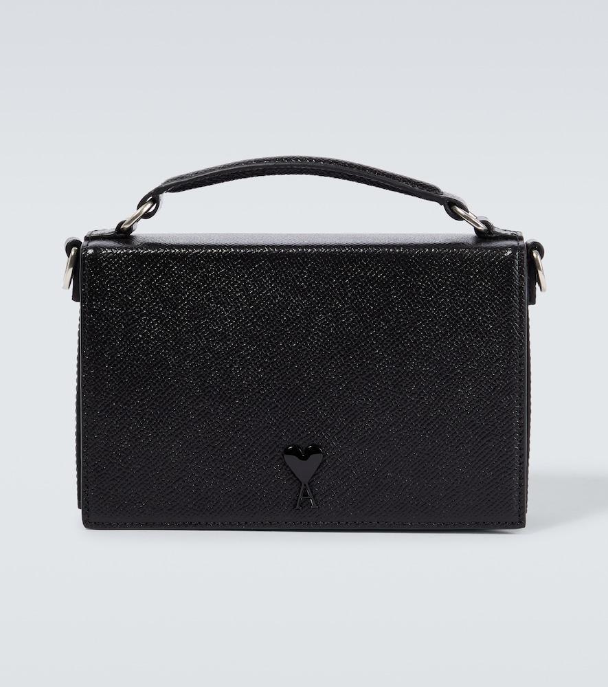 Ami Paris Sac Lunch Box Leather Shoulder Bag in Black for