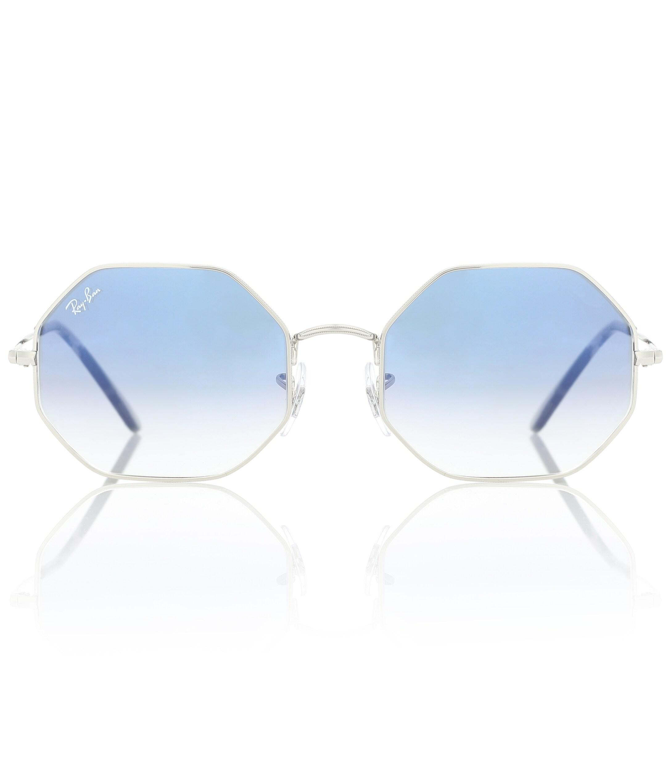 ray ban octagonal blue gradient