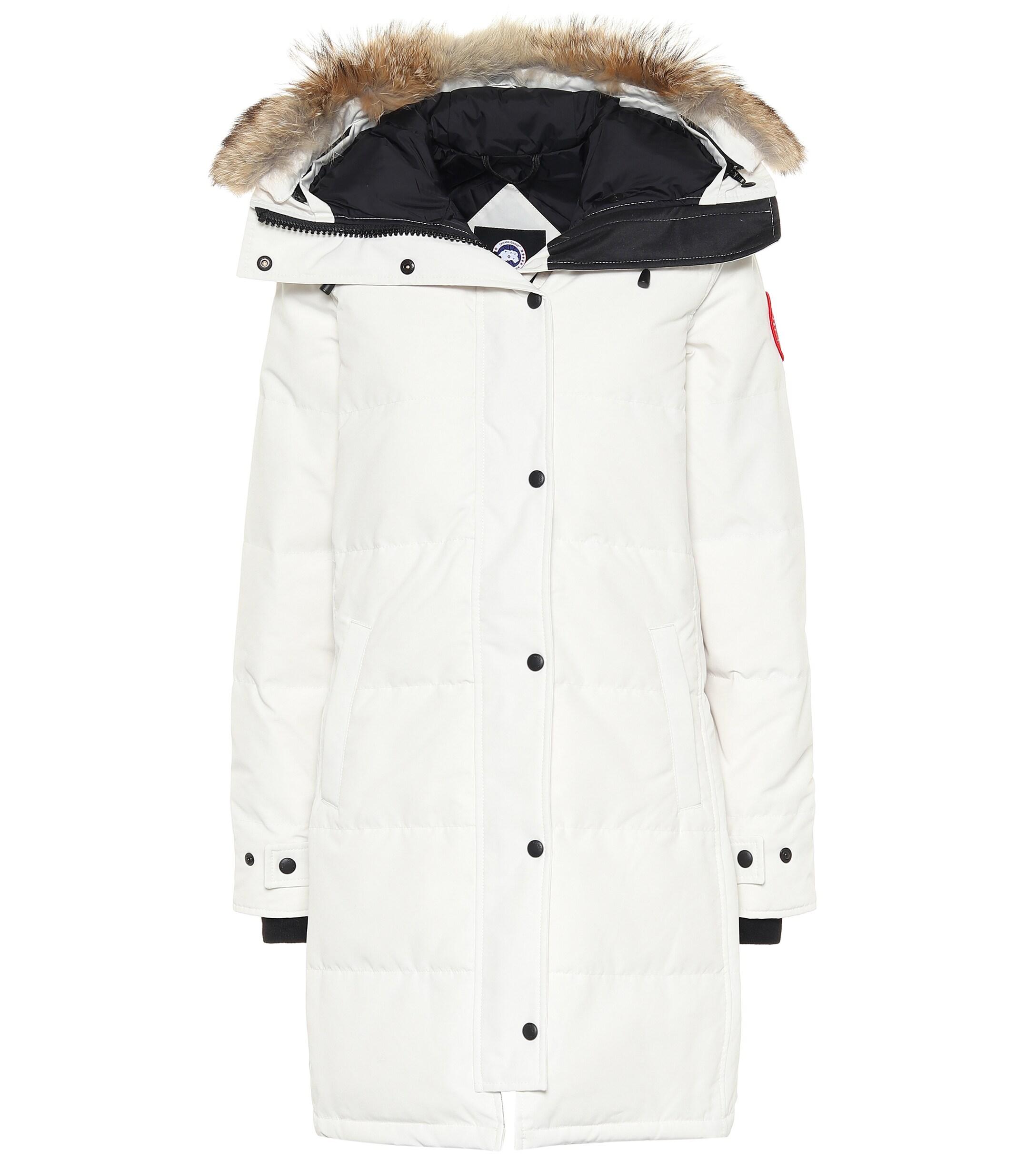 Canada Goose Shelburne Fur-trimmed Down Coat in White - Lyst