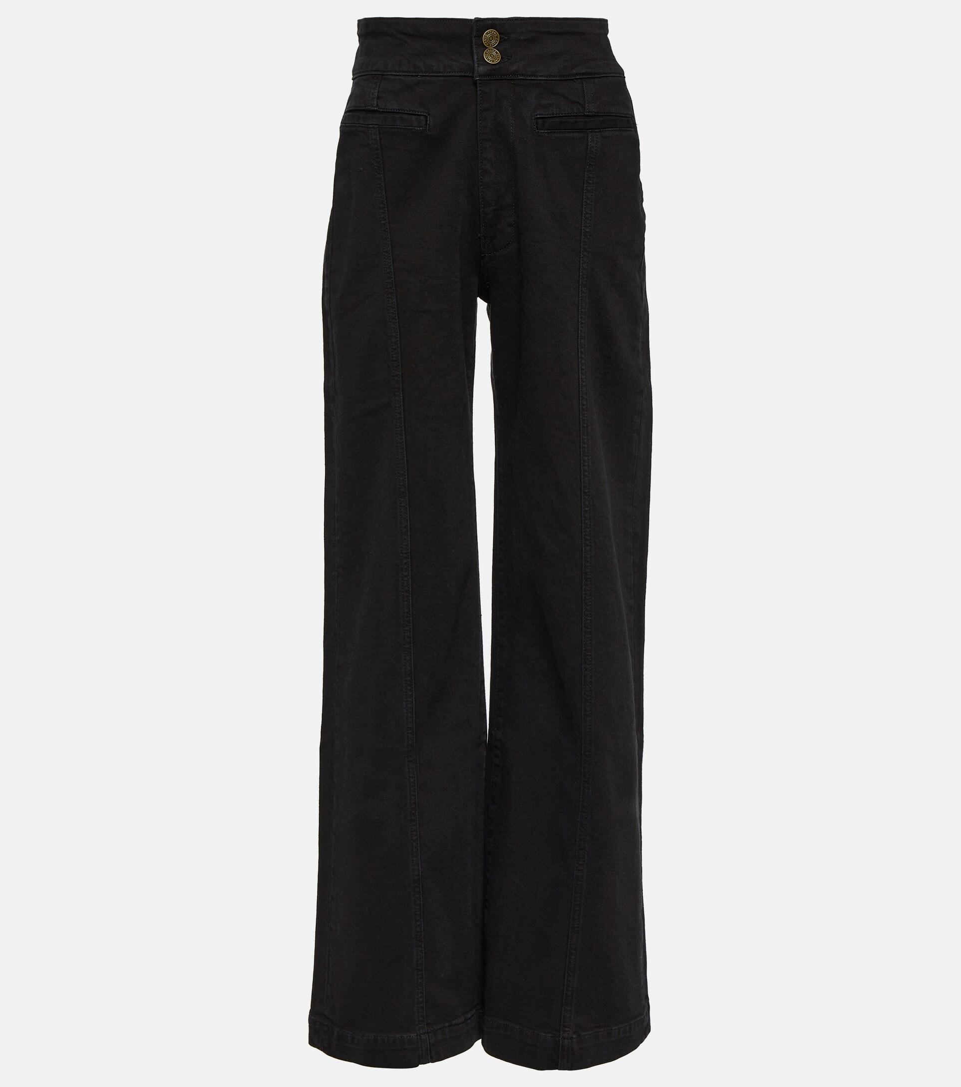 FRAME Tailored Wide Leg Wide-leg Jeans in Black | Lyst