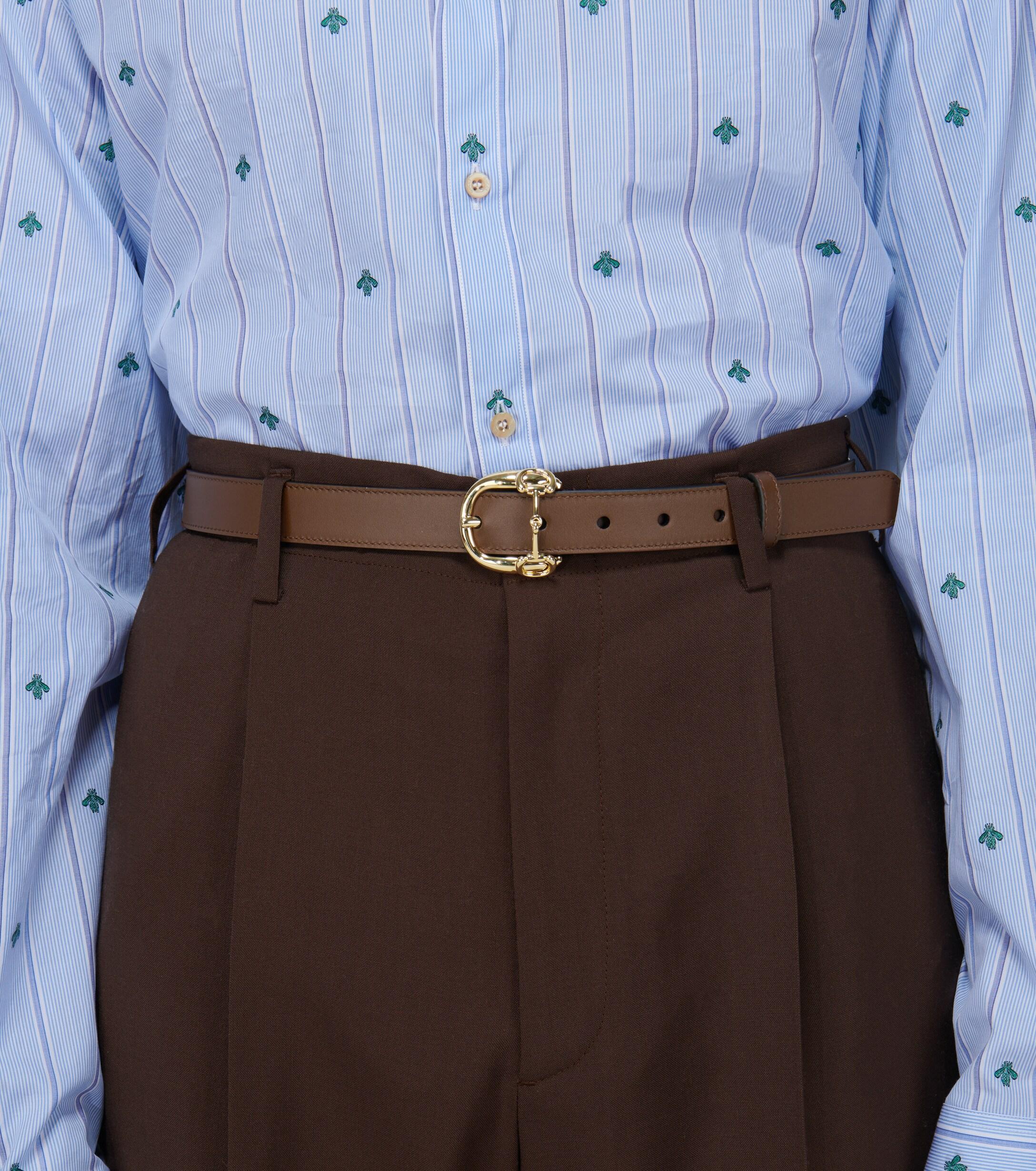 Gucci Thin Belt With Horsebit Buckle in Brown for Men | Lyst