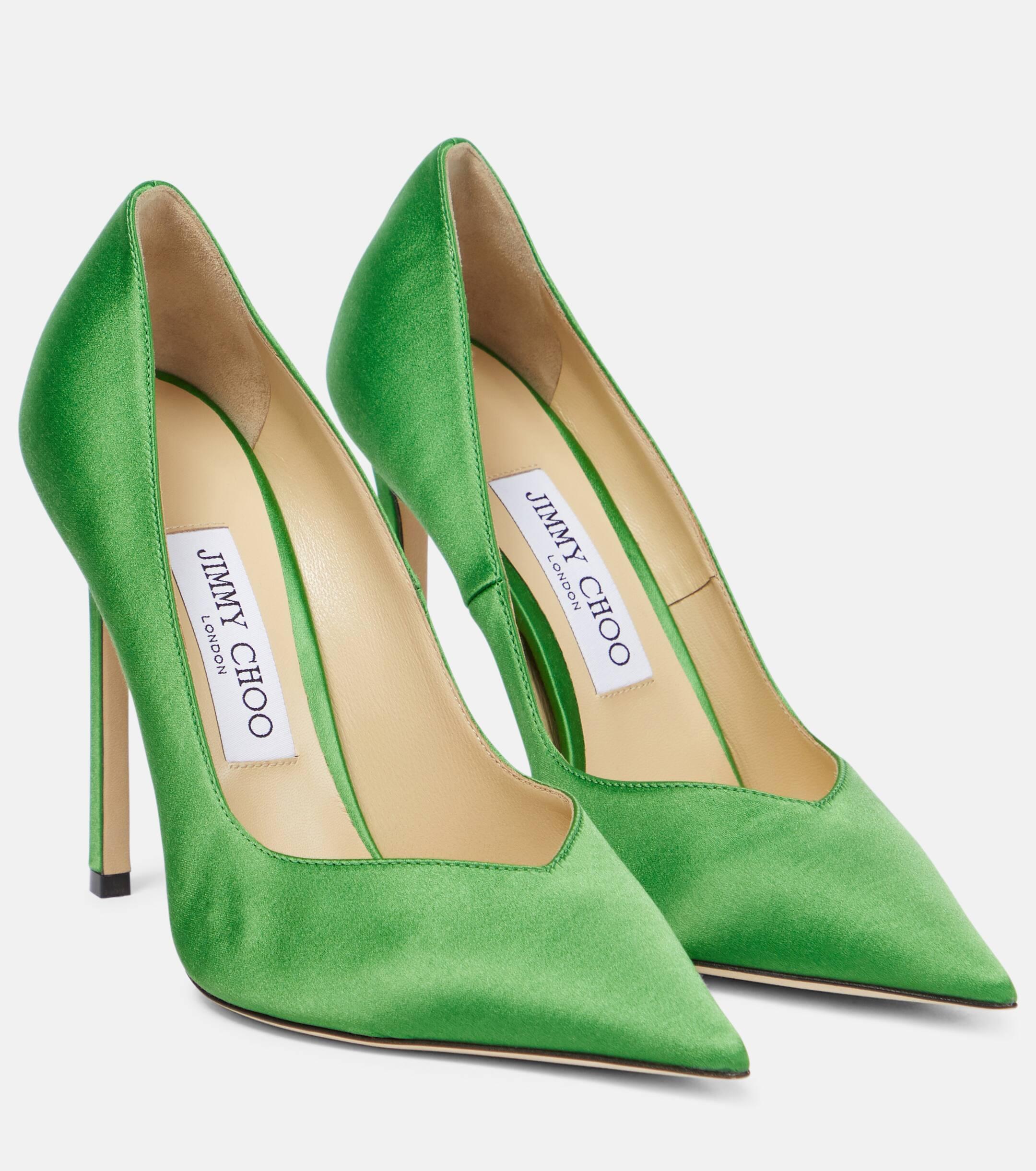 Jimmy Choo Casse 110 Satin Pumps in Green Lyst UK