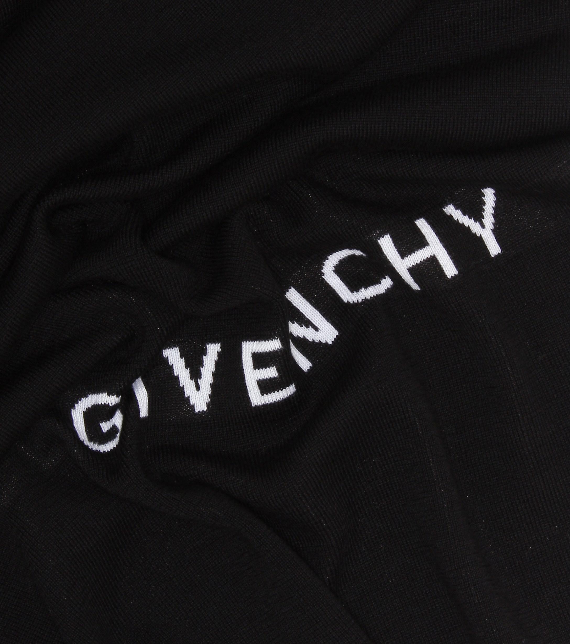 Givenchy Wool Logo Scarf in Black - Lyst