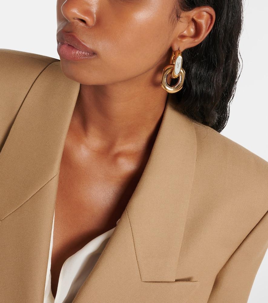 Saint Laurent Cassandre Hoop Earrings in Metallic Lyst