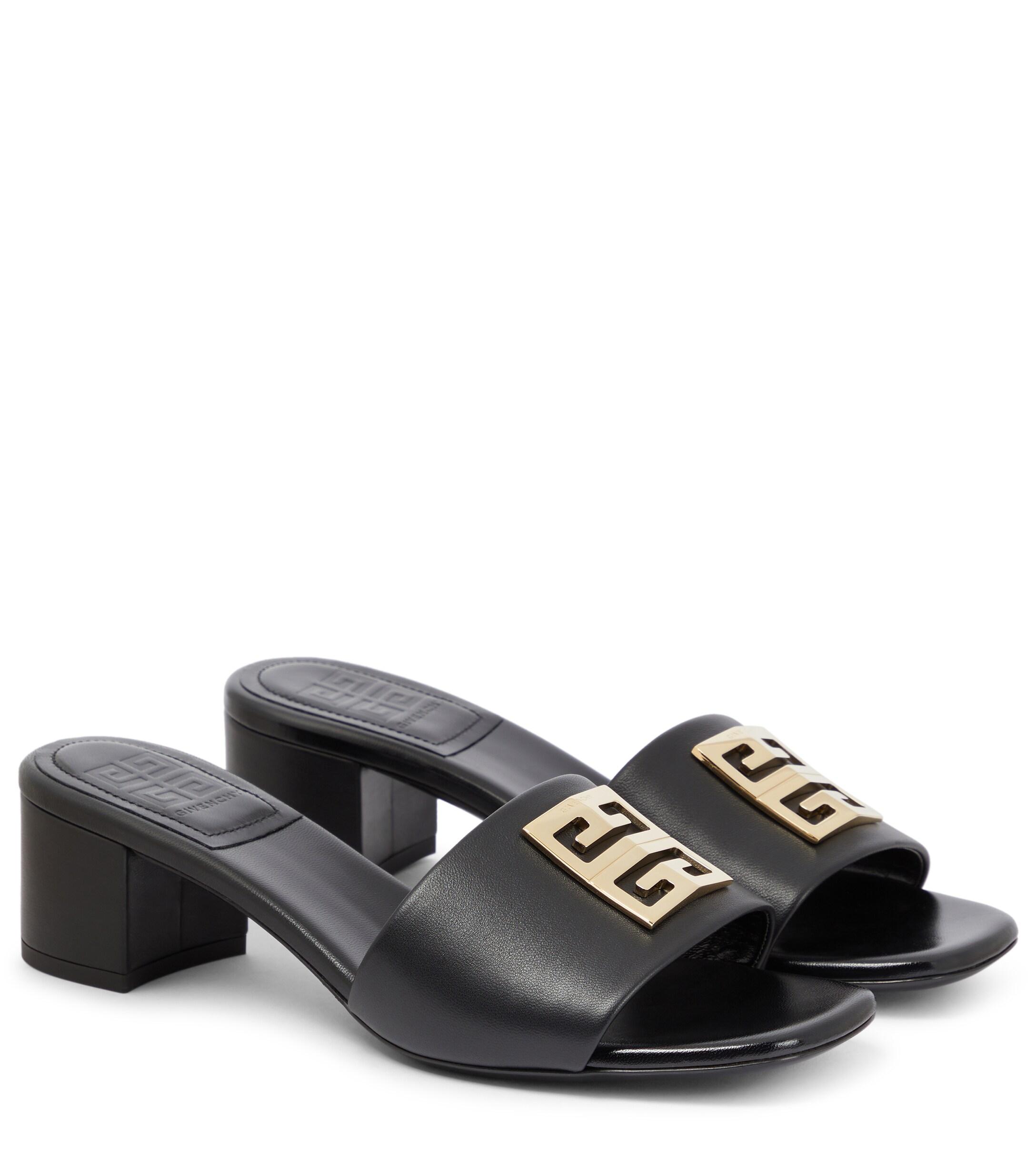 Givenchy 4g Open-toed Leather Sandals in Black | Lyst UK