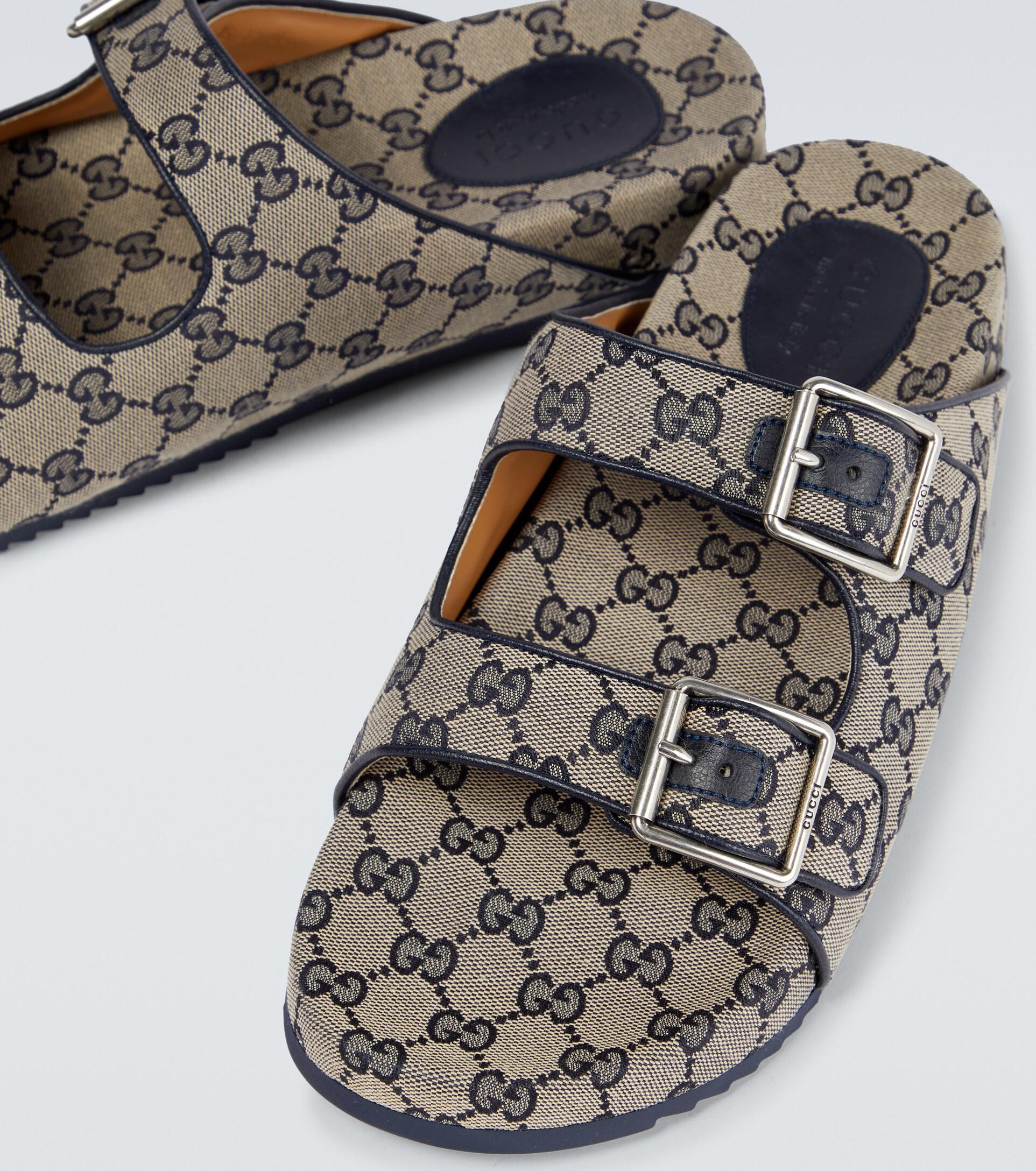 Gucci GG Canvas Sandals in Natural for Men | Lyst