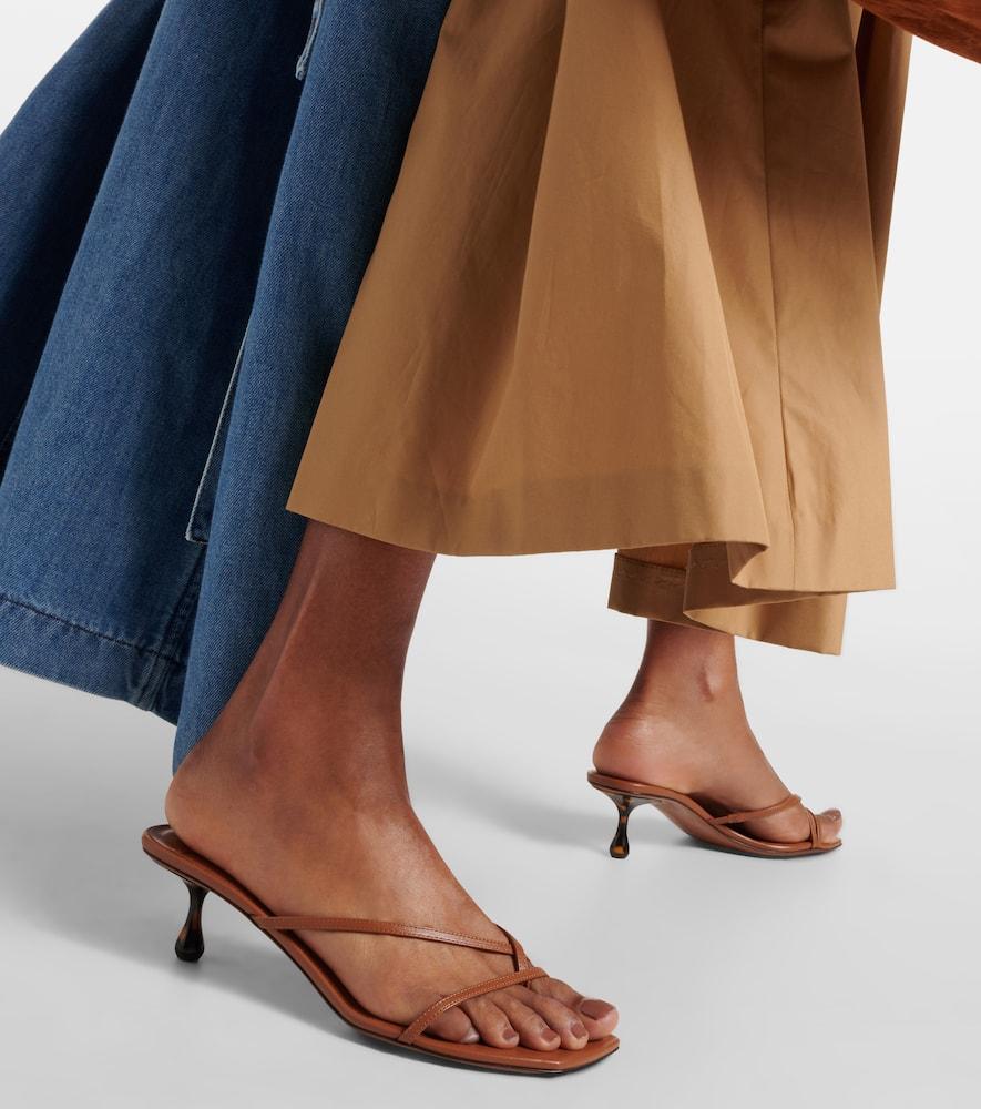 サンダル・ミュール JIMMY CHOO Brown Leather Etana Mules Jimmy Choo Brown Etana 50 Mules Jimmy Choo
