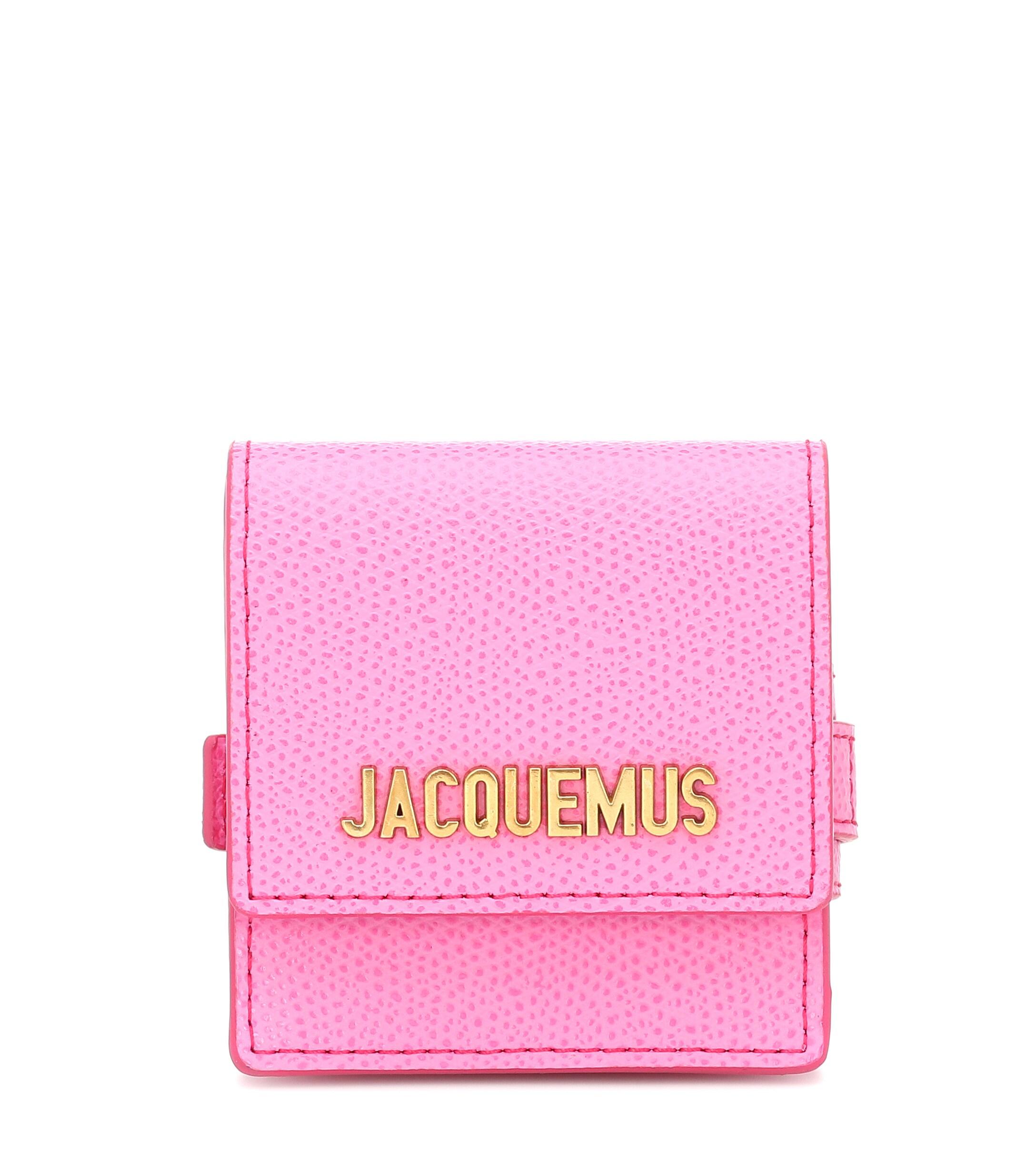 Jacquemus Grained-leather Coin-purse Bracelet in Pink | Lyst