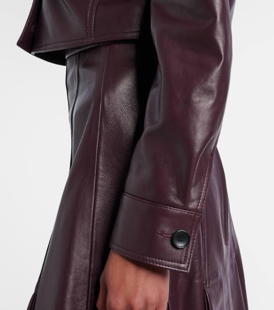 Emilia Wickstead Nics Cropped Leather Jacket in Red Lyst UK