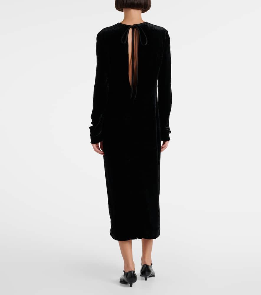 関税・送料込 MIU MIU black satin long ドレス Black Long Satin Dress | Miu Miu