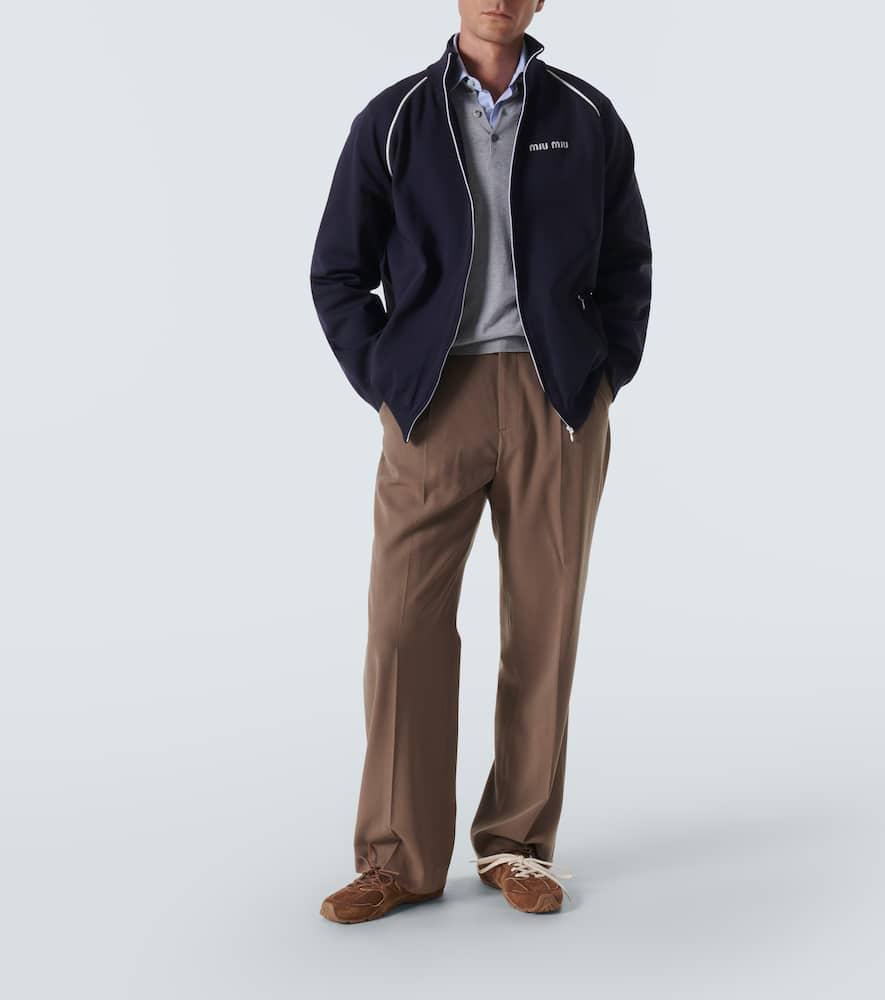 Miu Miu Logo Track Jacket in Blue for Men | Lyst