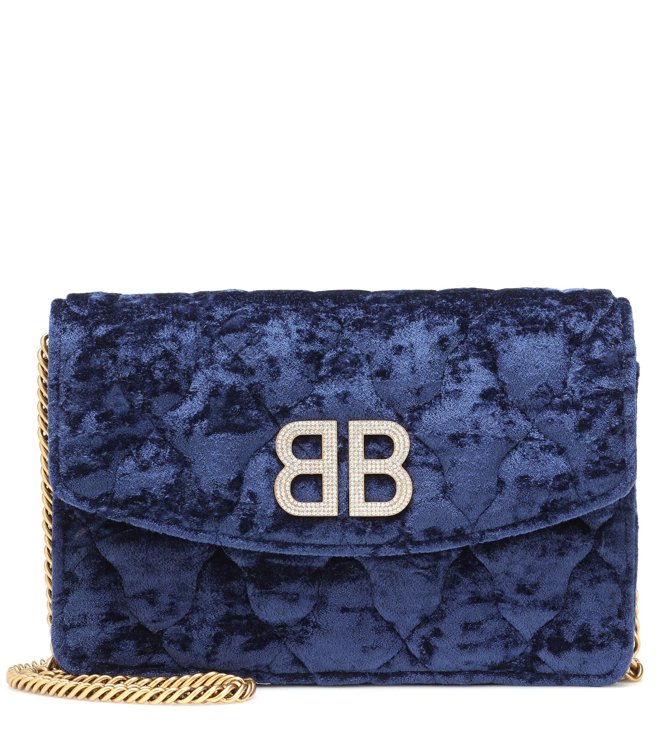 Balenciaga Bb Wallet On Chain Shoulder Bag in Blue Lyst