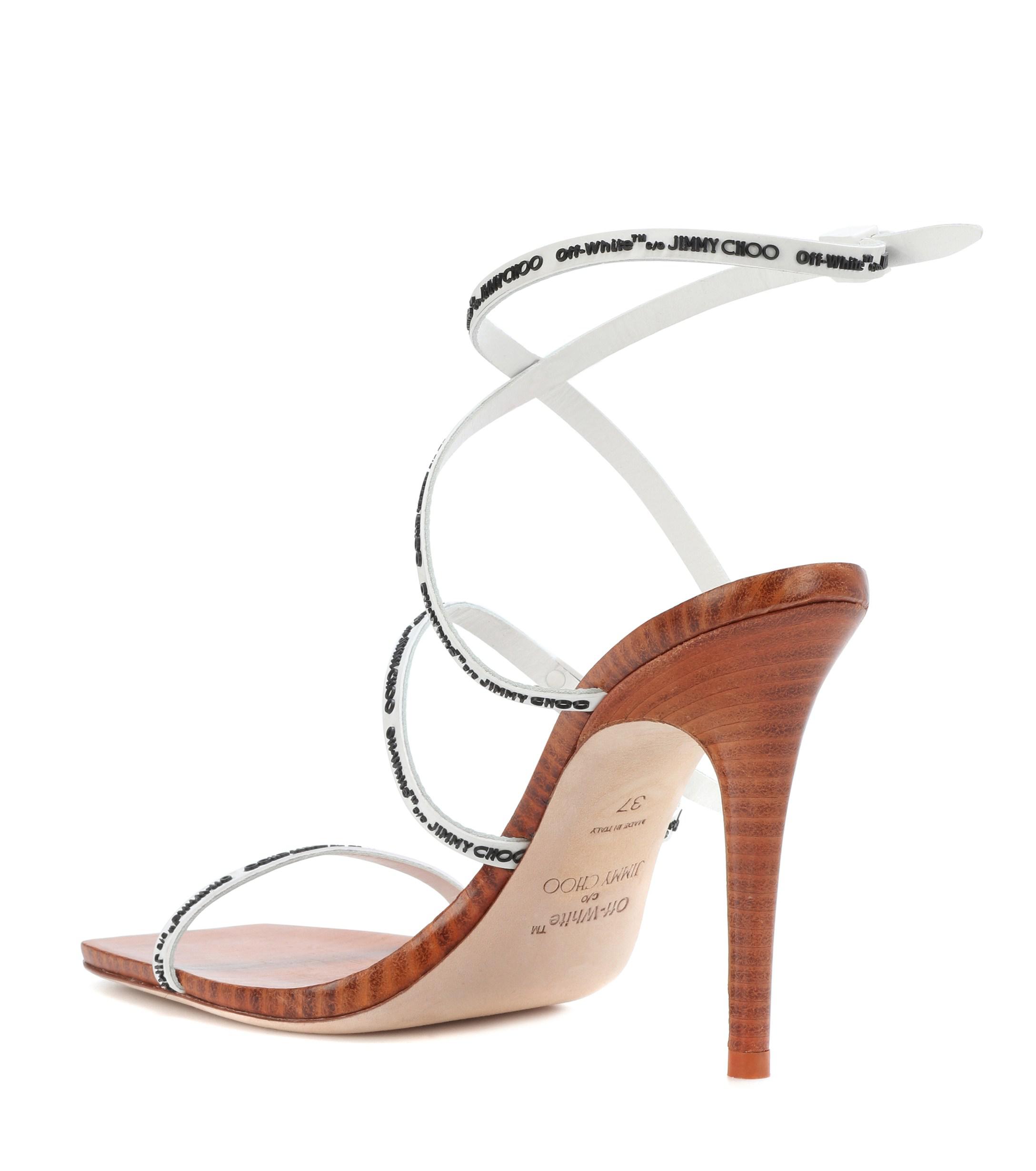 Jimmy Choo X Off-white Jane 100 Sandals in Brown | Lyst