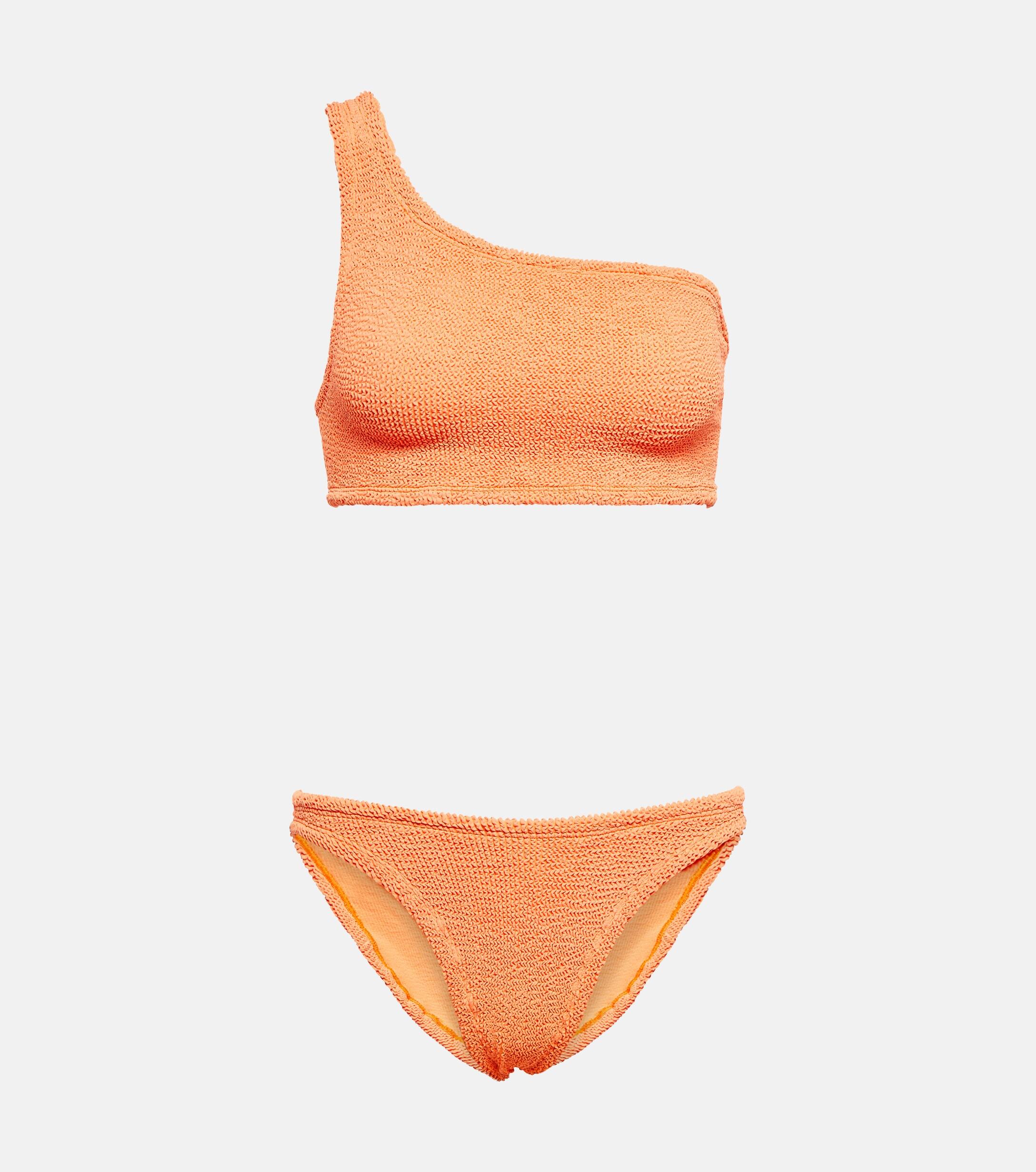 Hunza G Nancy Oneshoulder Bikini in Orange Lyst UK