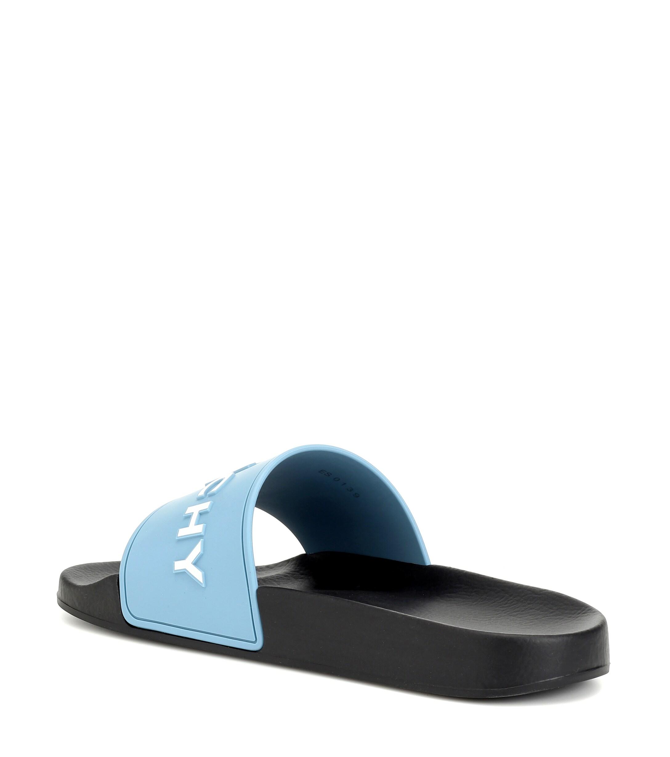 Givenchy Sky Blue Rubber Slide Sandals 