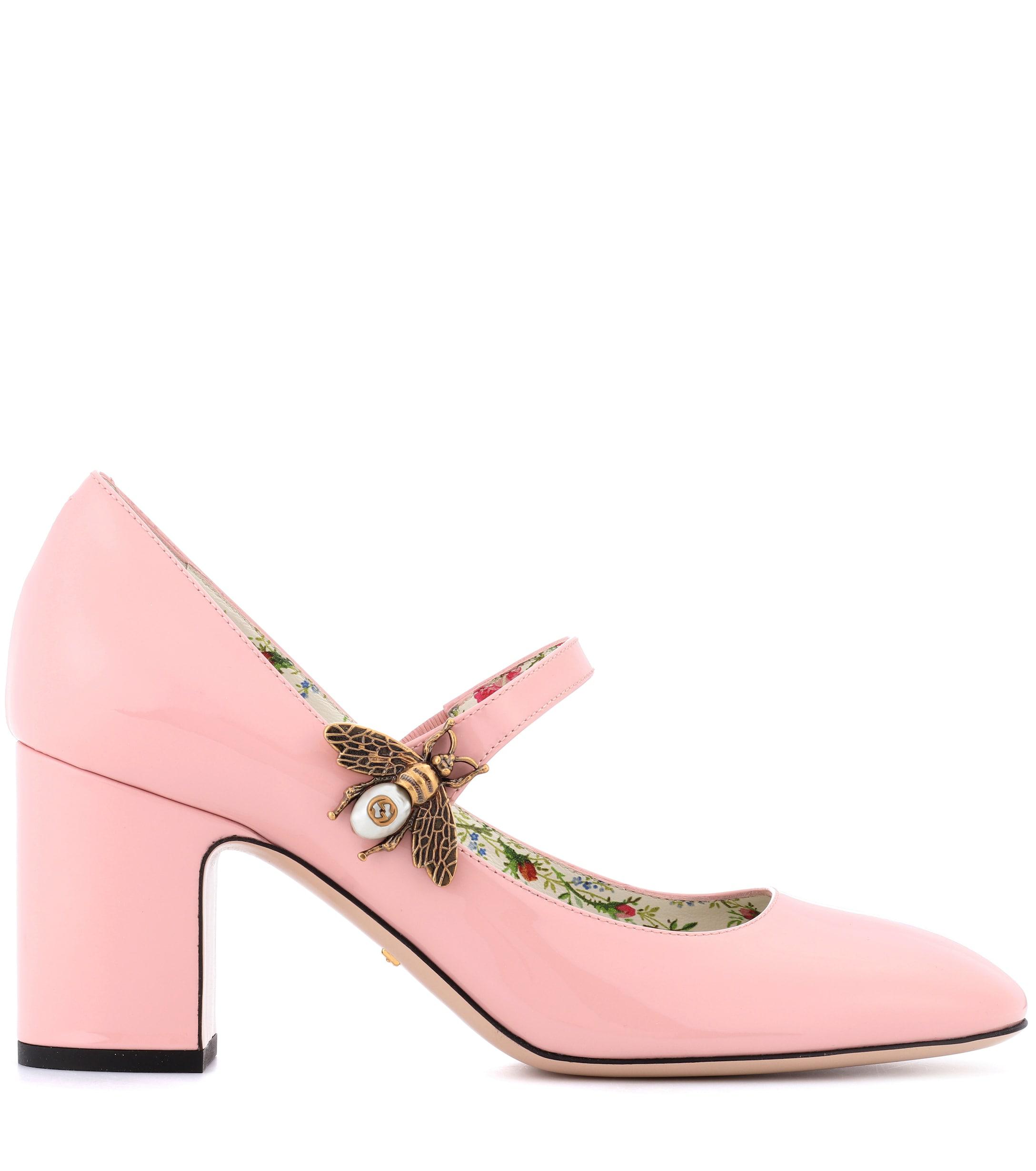 Gucci Patent-leather Mary Jane Pumps in Pink | Lyst
