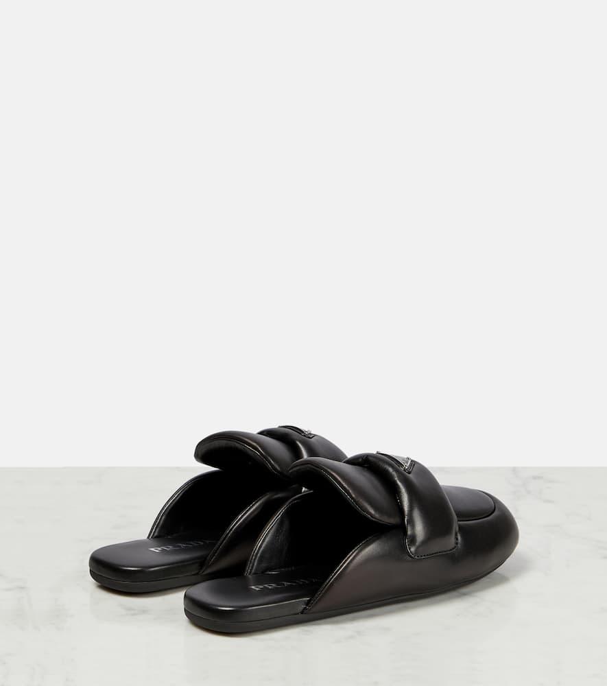 サンダル・ミュール PRADA  Prada Slippers and Clogs Women Leather Black Leather mules & clogs Prada Black size 37 EU in Leather