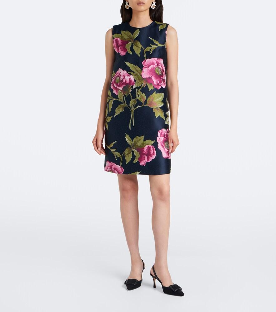 carolina herrera embroidered floral shift dress Carolina Herrera 3D Floral Shift Dress in Red