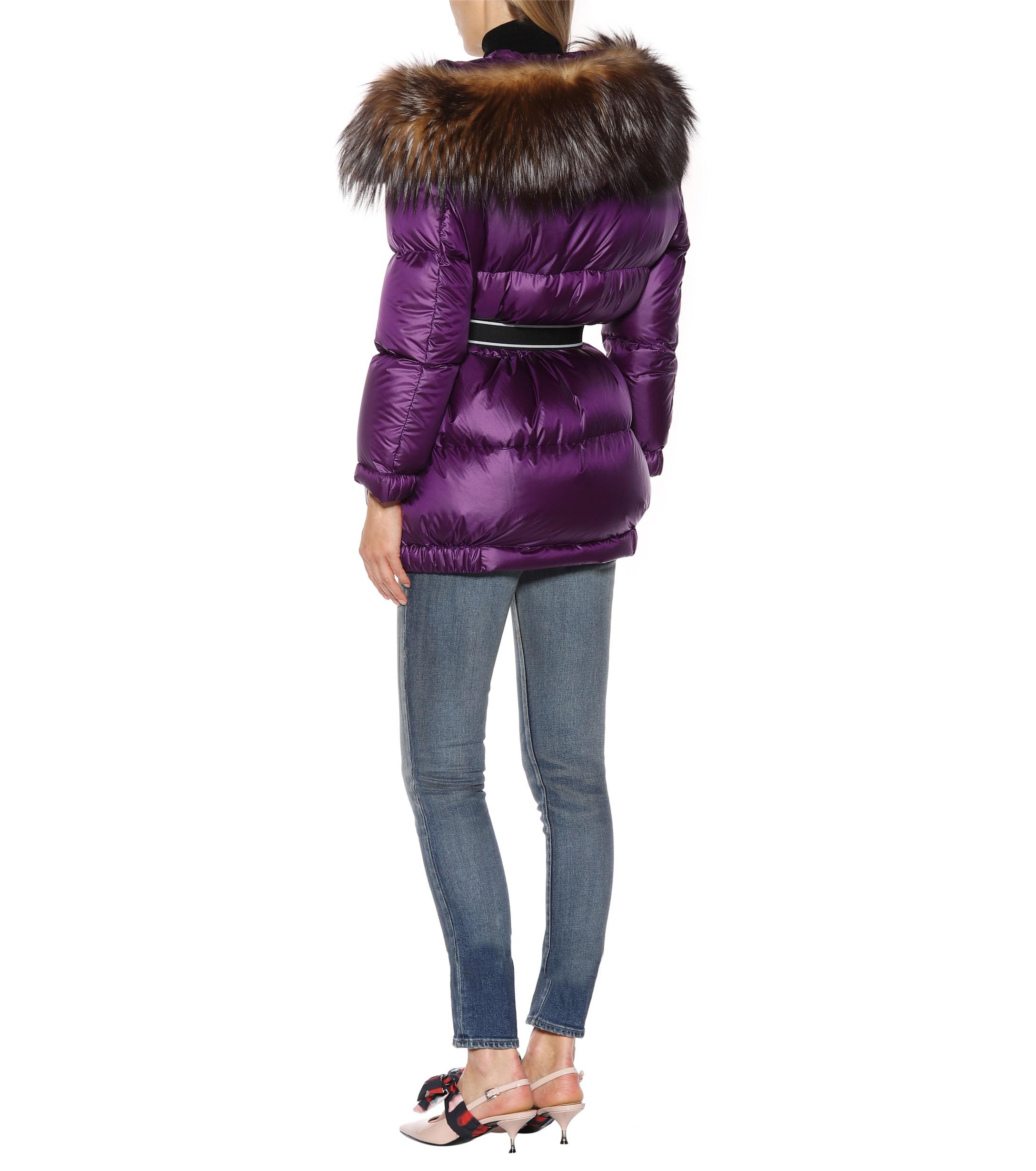 prada fur trimmed down jacket