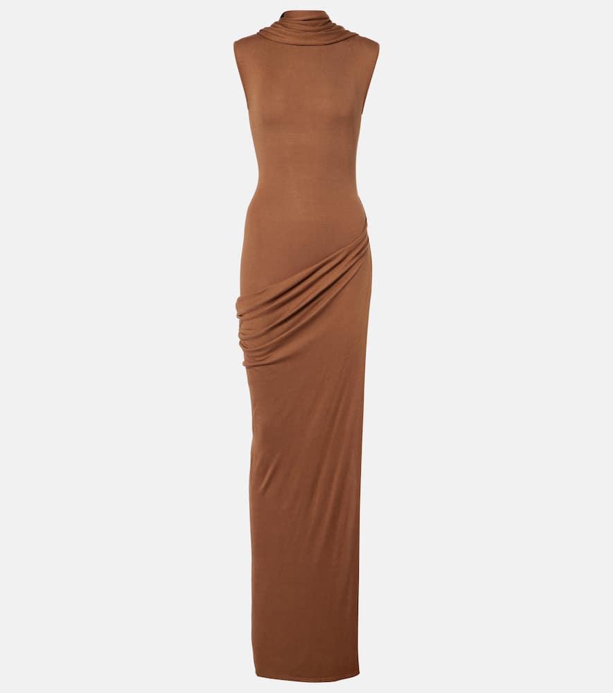 【関税込み】Aya Muse ブラウン スリップ マキシワンピース Lapponi knit maxi dress in brown - Aya Muse | Mytheresa