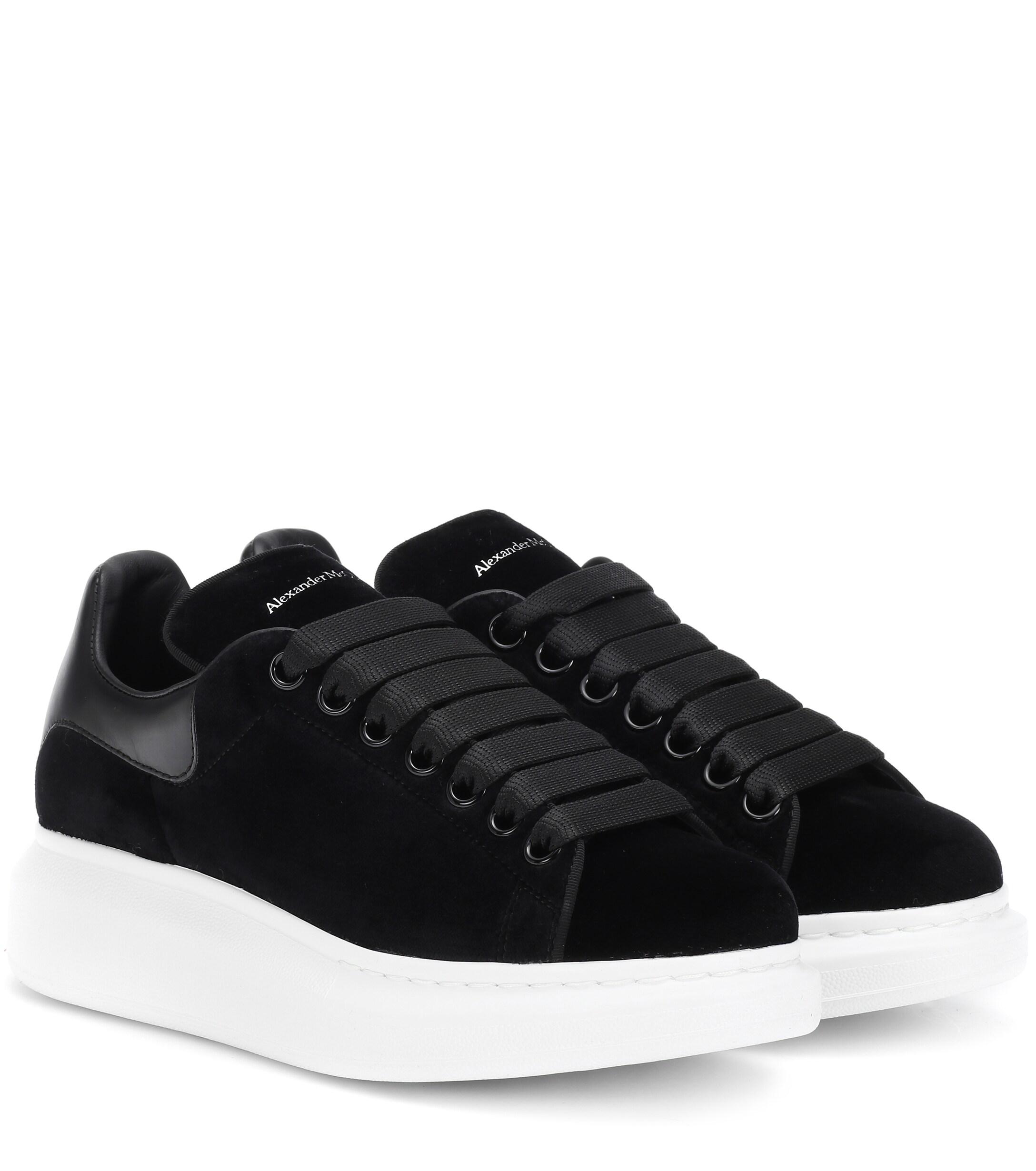 Alexander McQueen Velvet Sneakers in Black | Lyst UK